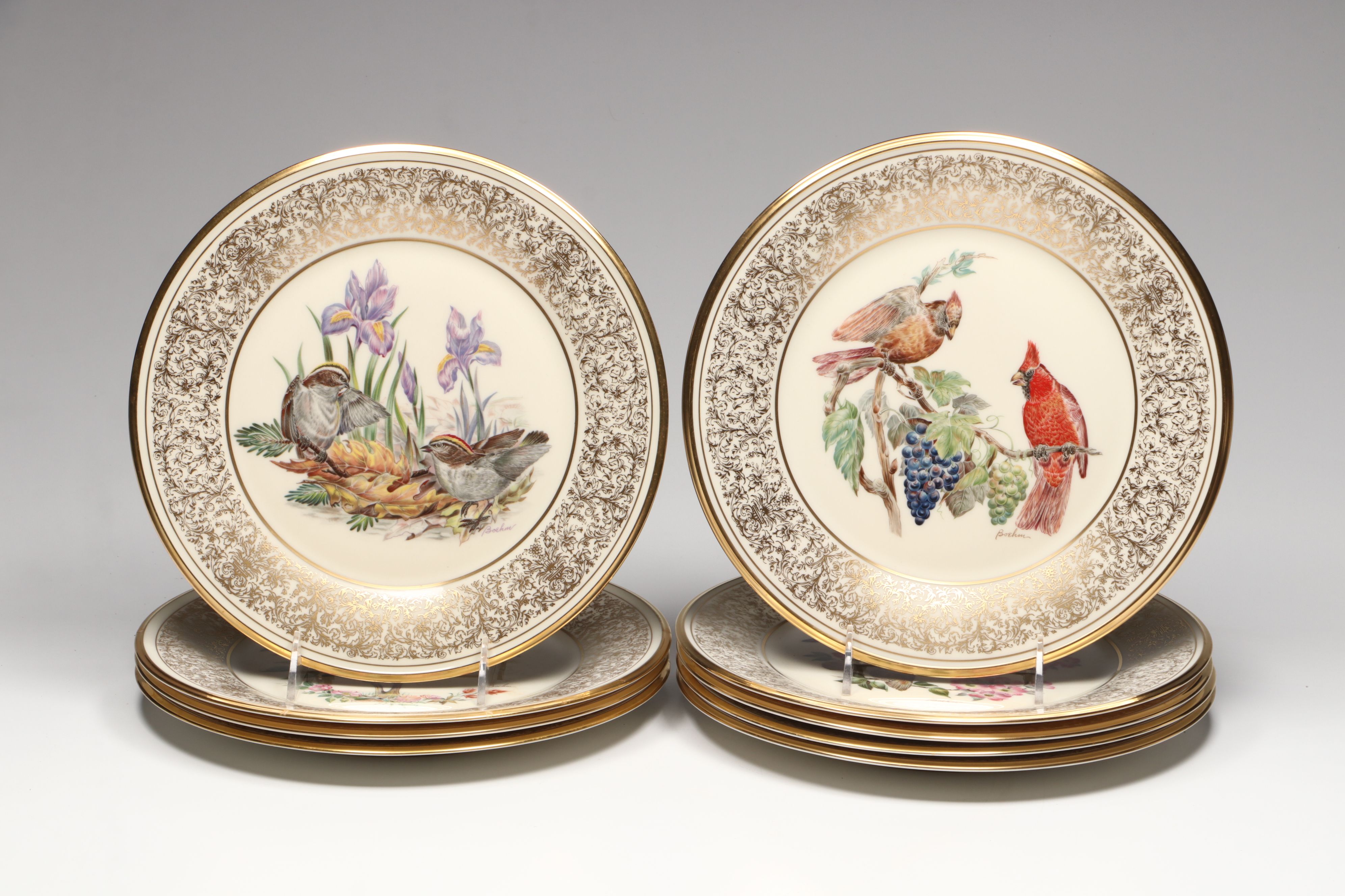 Lenox Boehm Birds "Meadowlark," "Cardinal" and More Collector Plates, 1970s