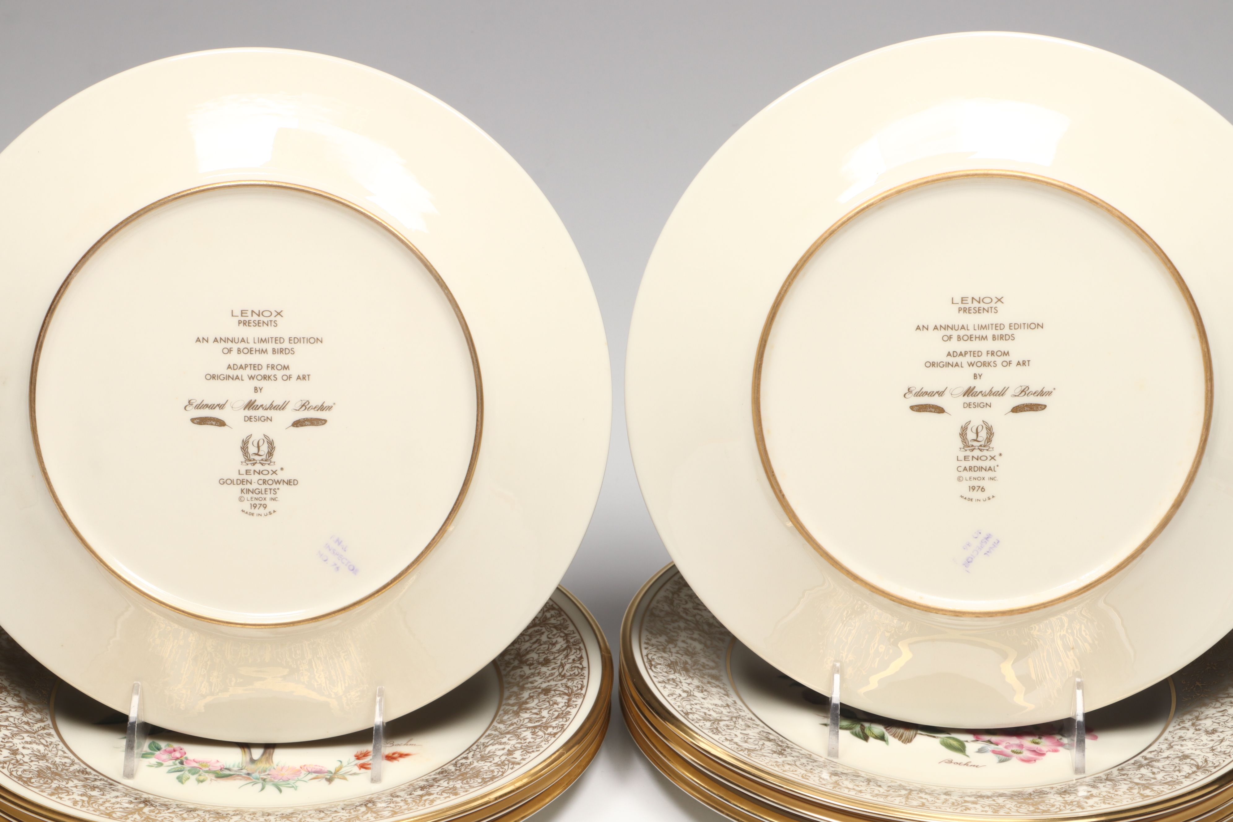 Lenox Boehm Birds "Meadowlark," "Cardinal" and More Collector Plates, 1970s