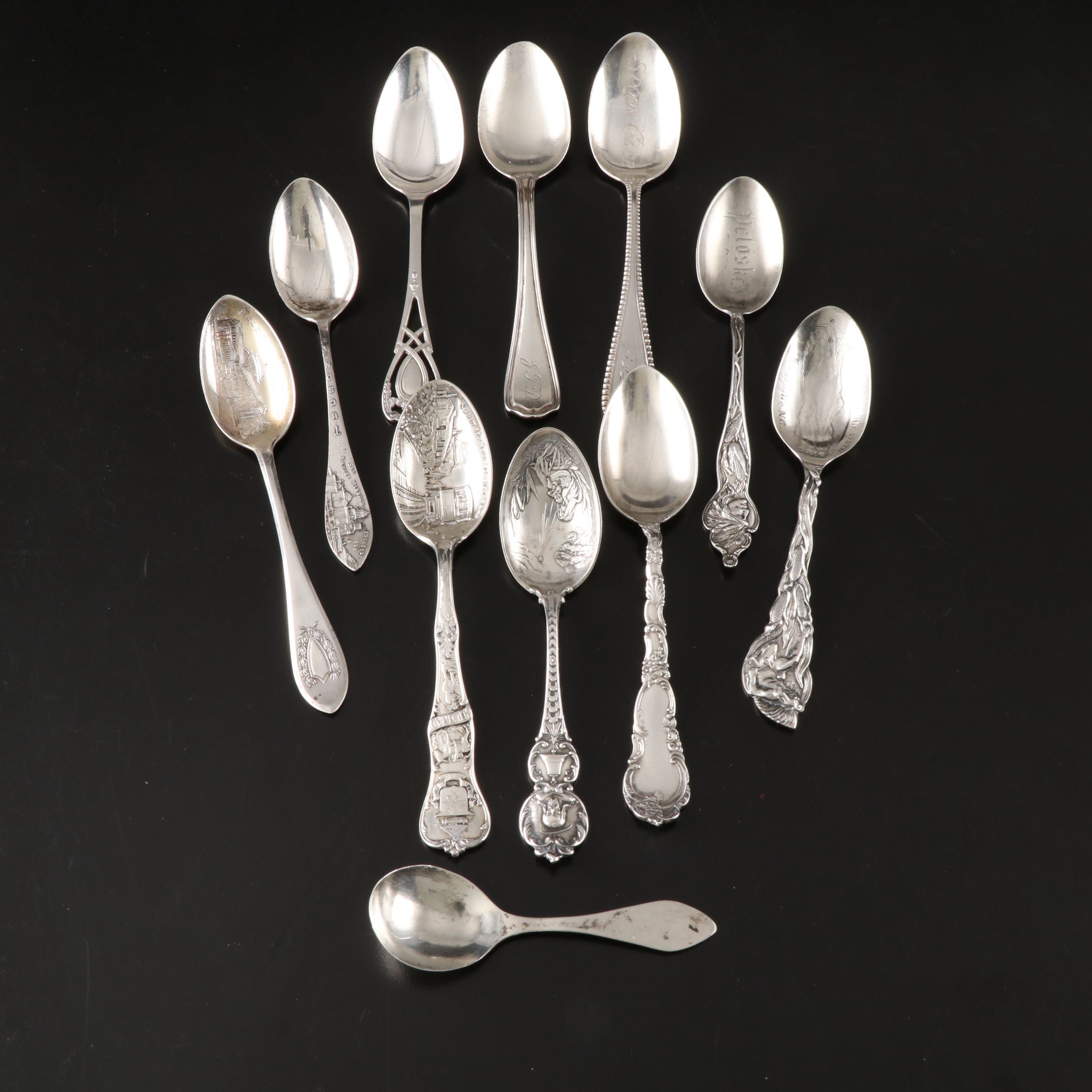 Mt. Pisgah with Other Sterling Souvenir Spoons and Utensils, 20th Century