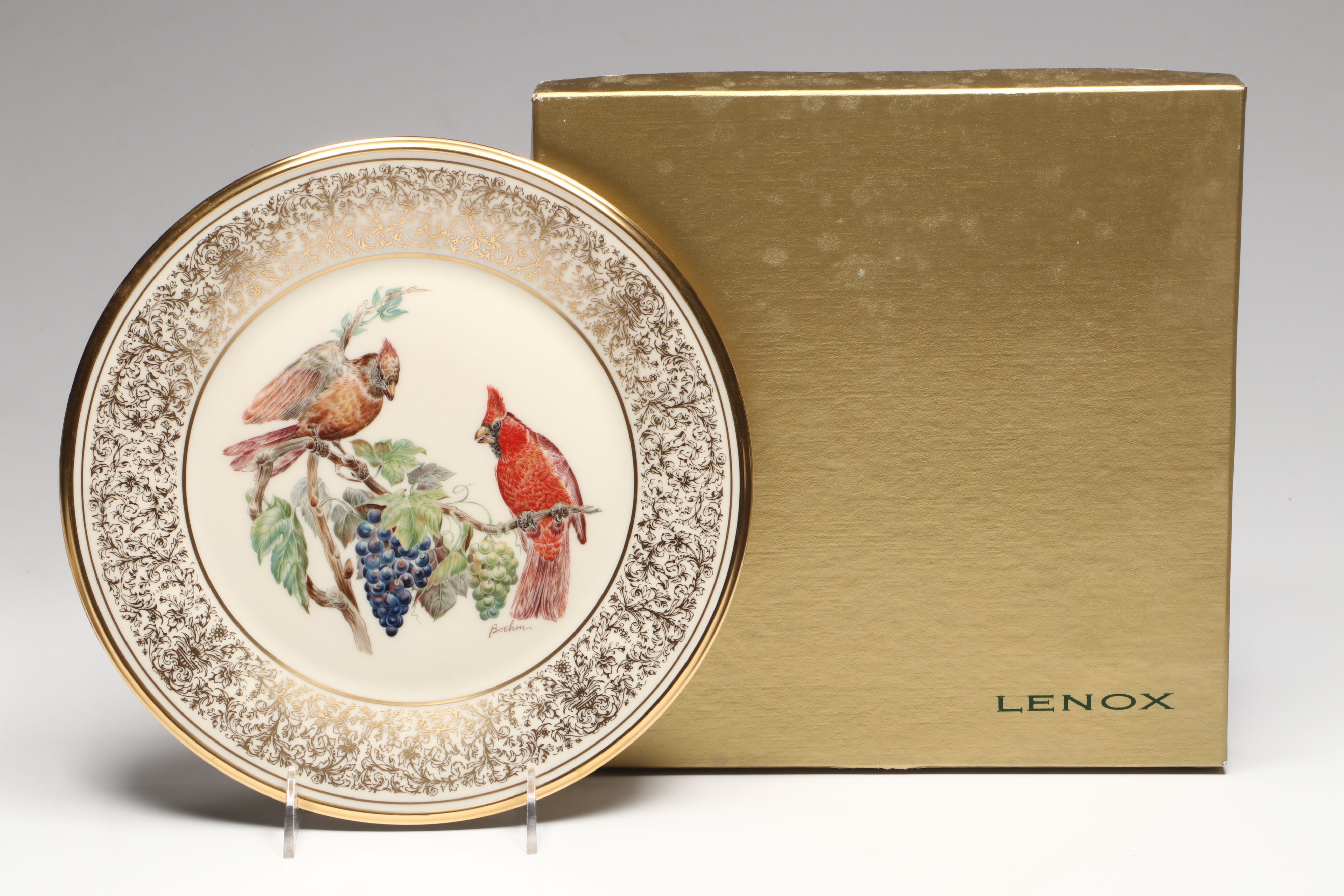Lenox Boehm Birds "Meadowlark," "Cardinal" and More Collector Plates, 1970s