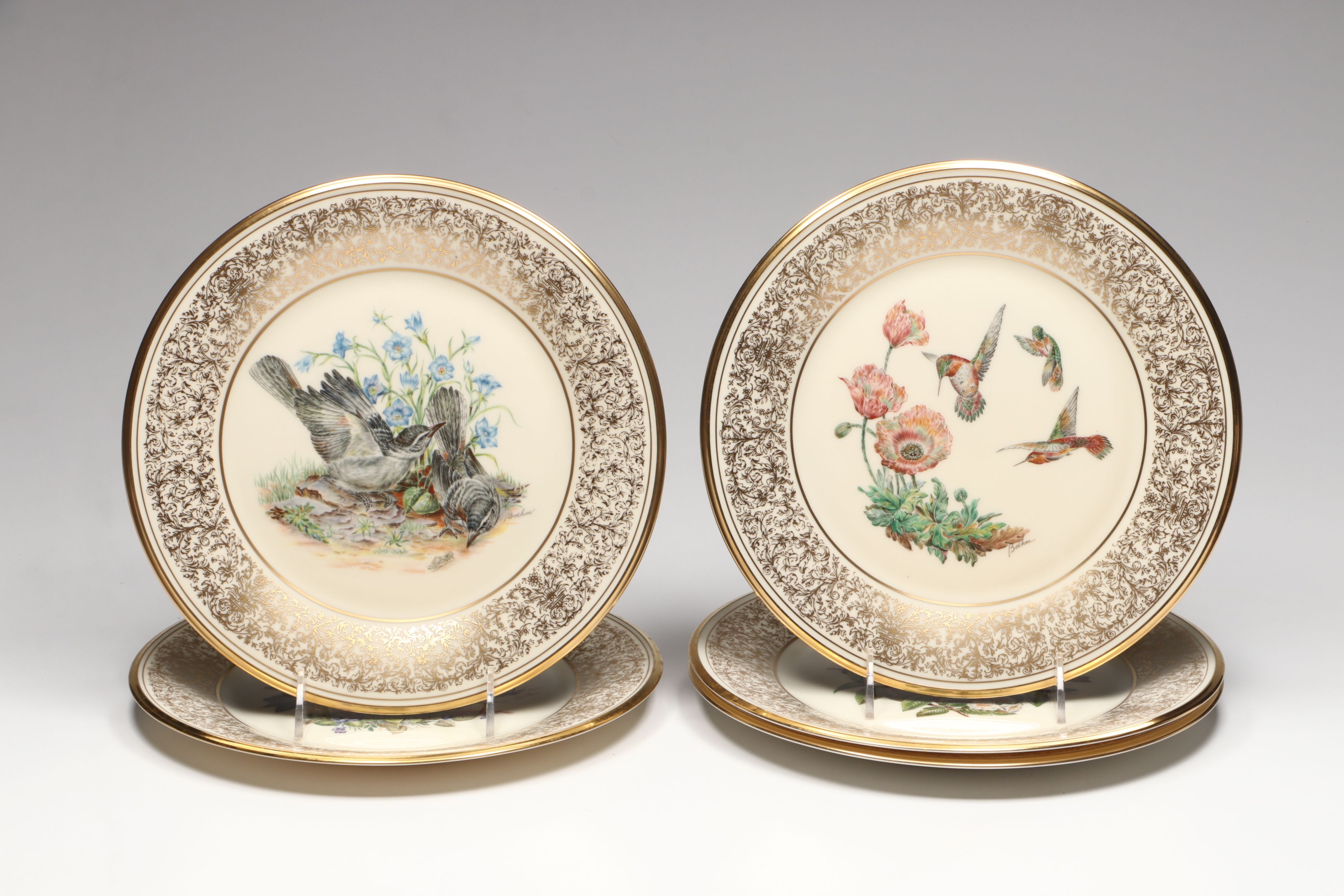 Lenox Boehm Birds "Meadowlark," "Cardinal" and More Collector Plates, 1970s