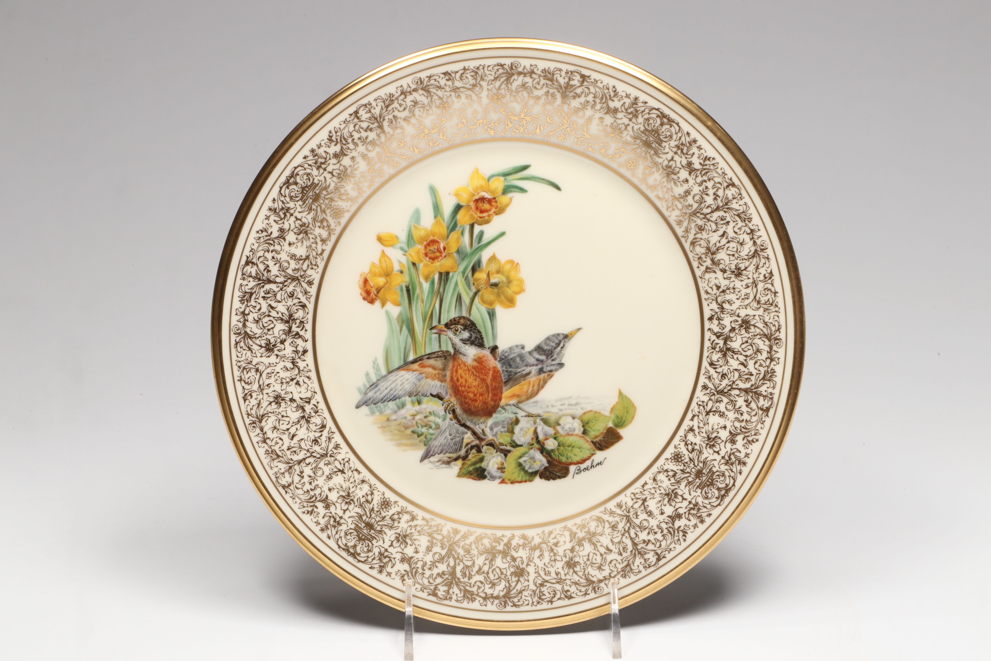 Lenox Boehm Birds "Meadowlark," "Cardinal" and More Collector Plates, 1970s
