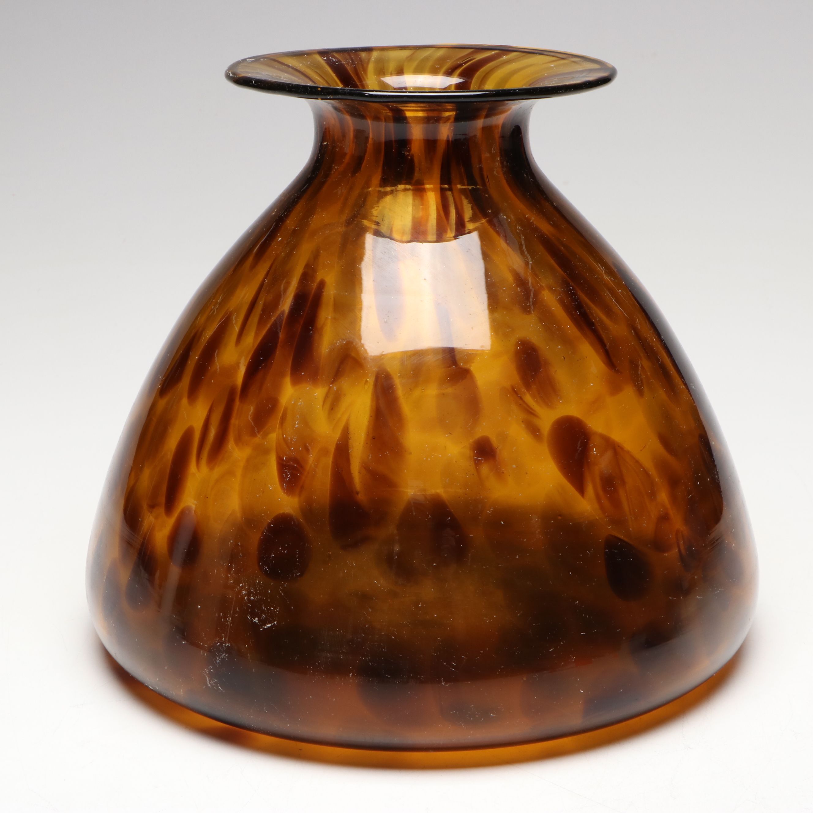 Azzurra Tortoise Shell and Guido Ferro Murano Blown Art Glass Vases