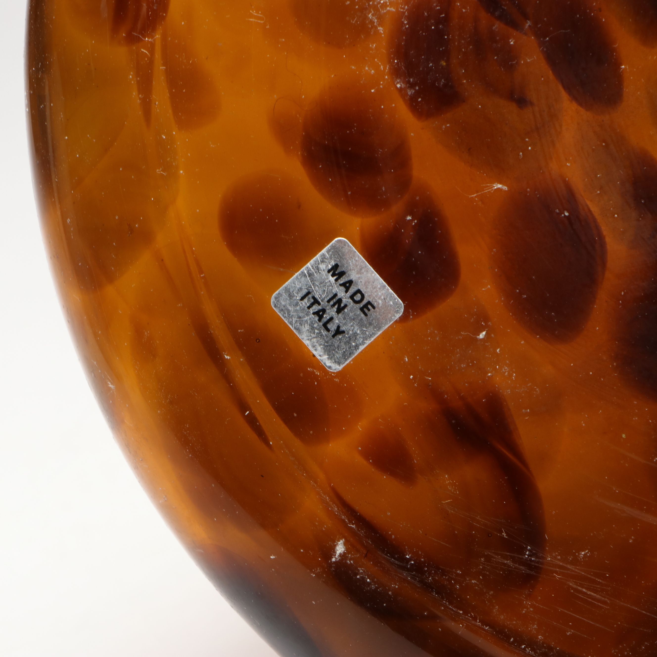 Azzurra Tortoise Shell and Guido Ferro Murano Blown Art Glass Vases