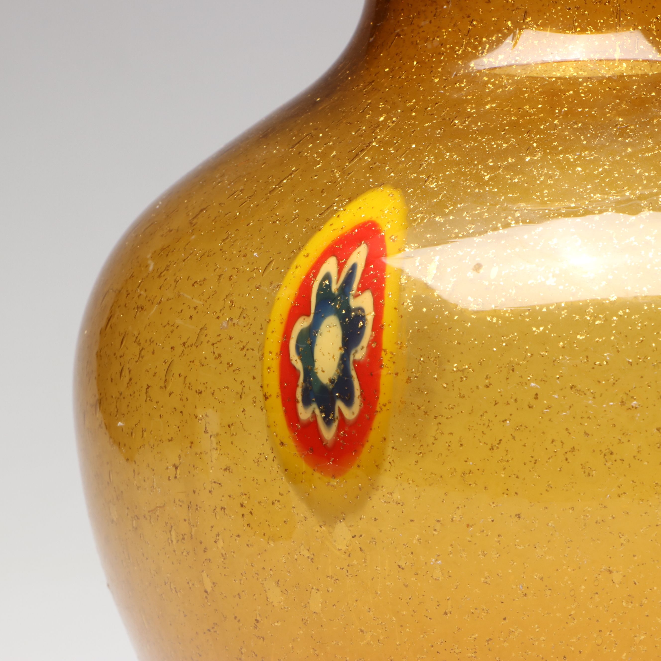 Azzurra Tortoise Shell and Guido Ferro Murano Blown Art Glass Vases