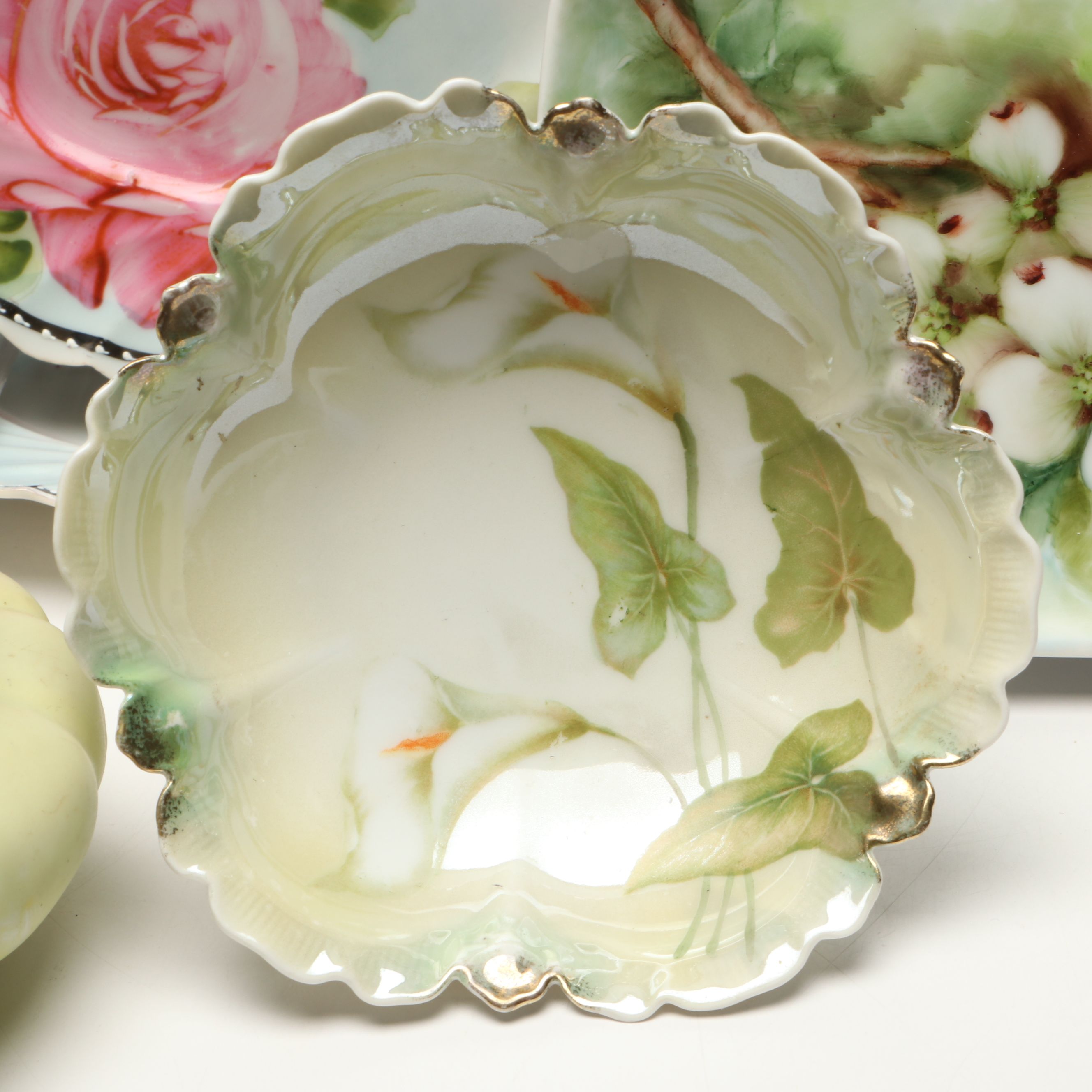 Reinhold Schlegelmilch "Calla Lily" Porcelain Bowl with Other Floral Table Décor