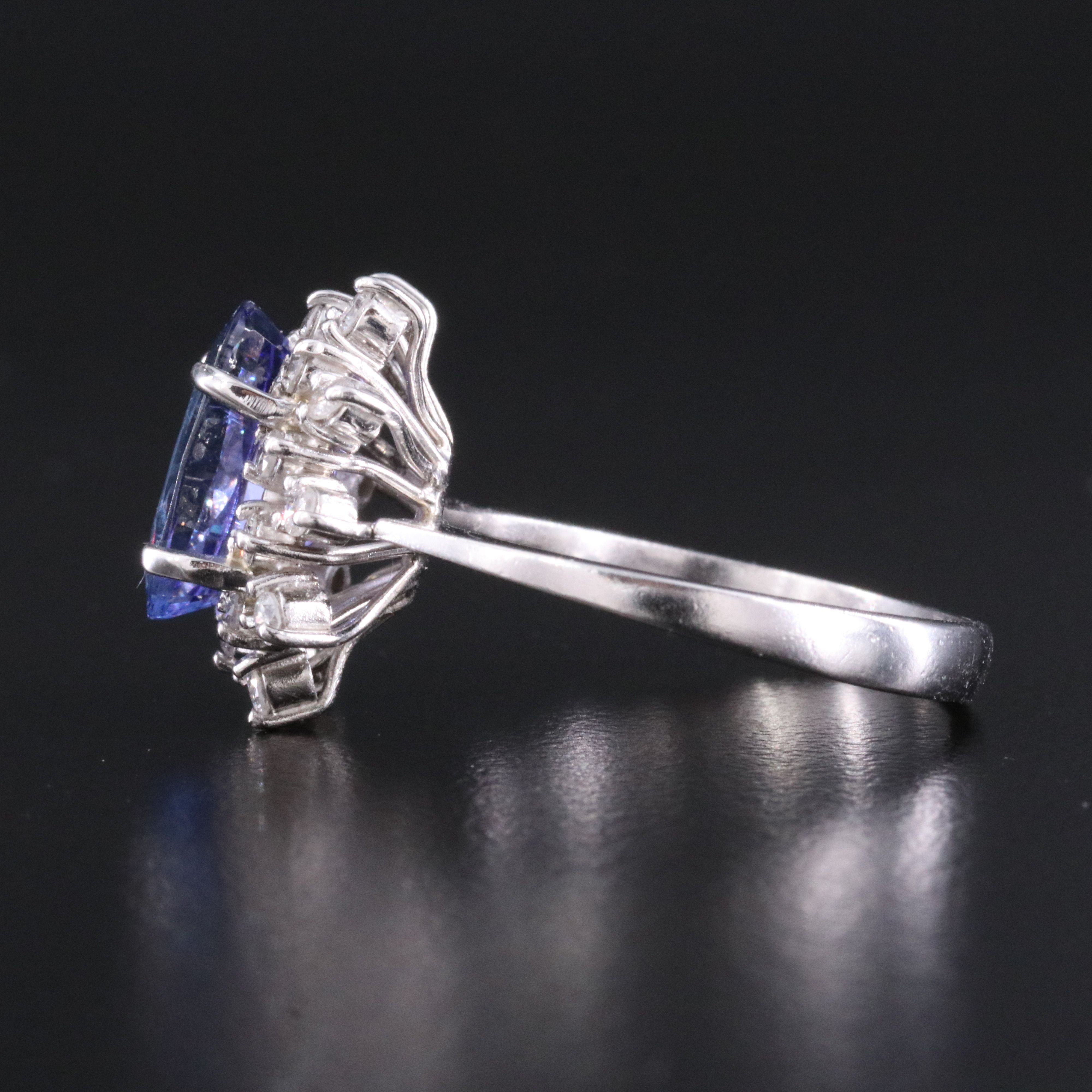 10K 2.80 CT Tanzanite and 0.40 CTW Diamond Ring with GIA Report