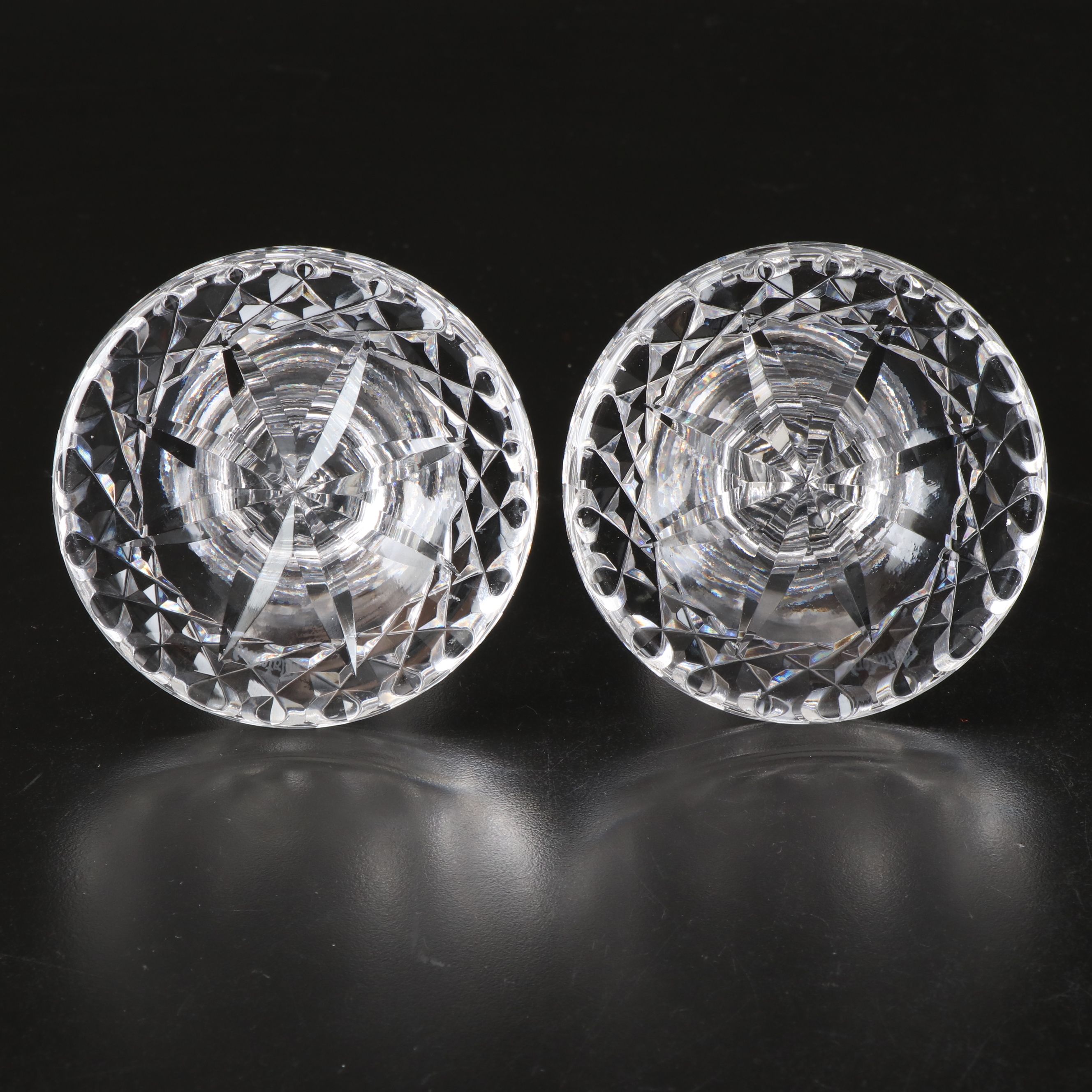 Waterford Crystal "Kilbarry" Fluted Glass with "Glandore" Single Candleholders