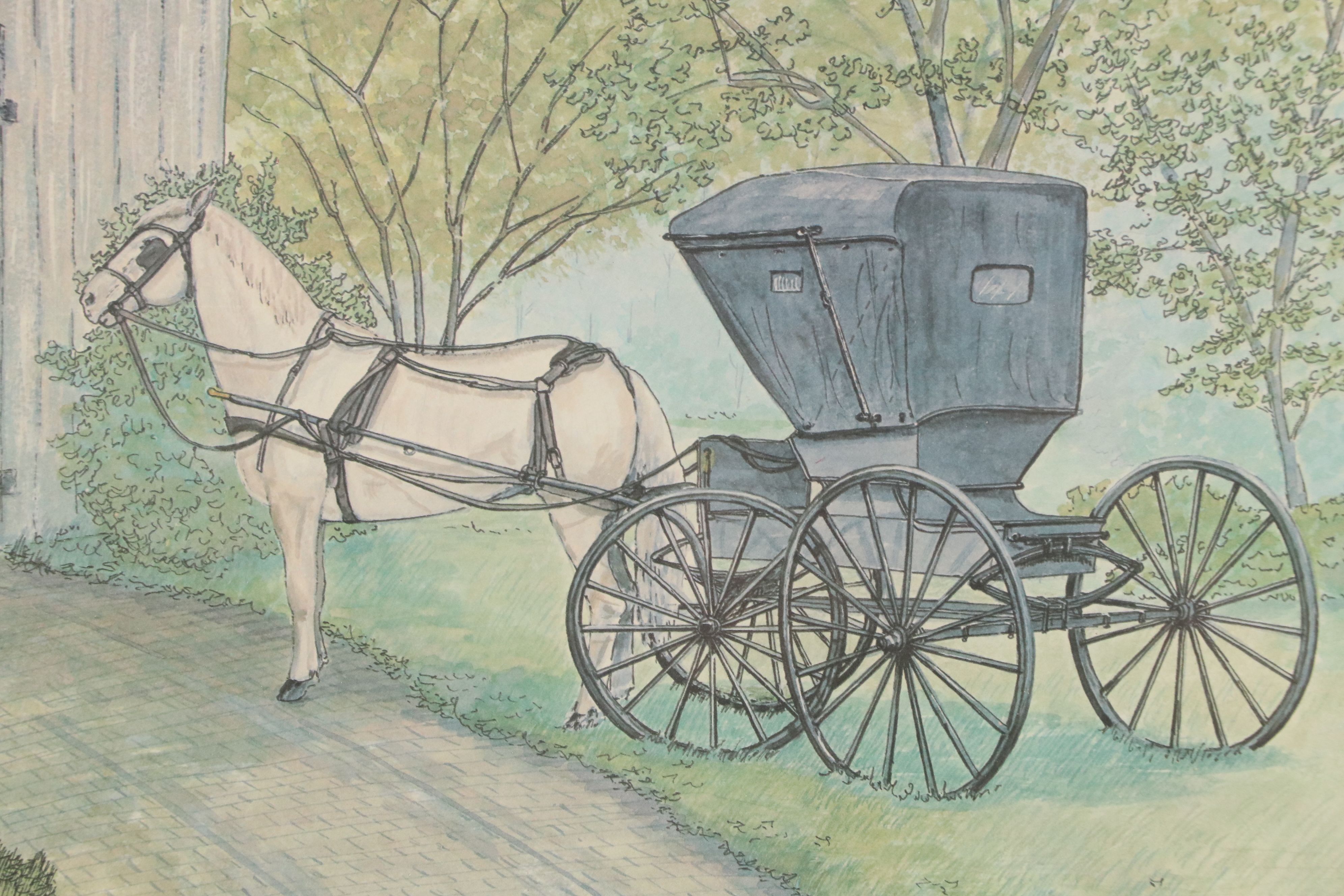 Howard Fain Offset Lithograph "Pioneer Wheels of Progress," 1979