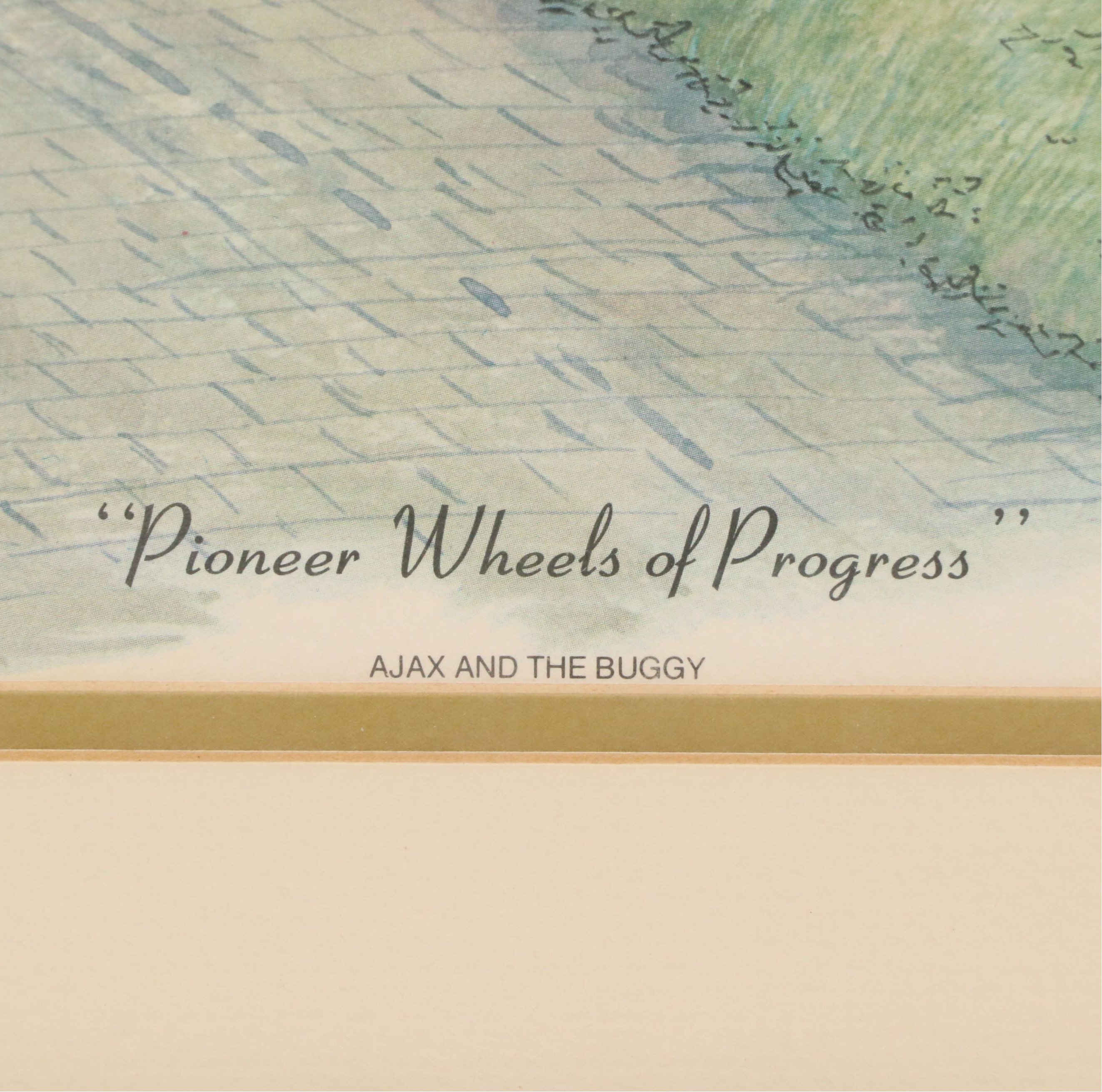 Howard Fain Offset Lithograph "Pioneer Wheels of Progress," 1979