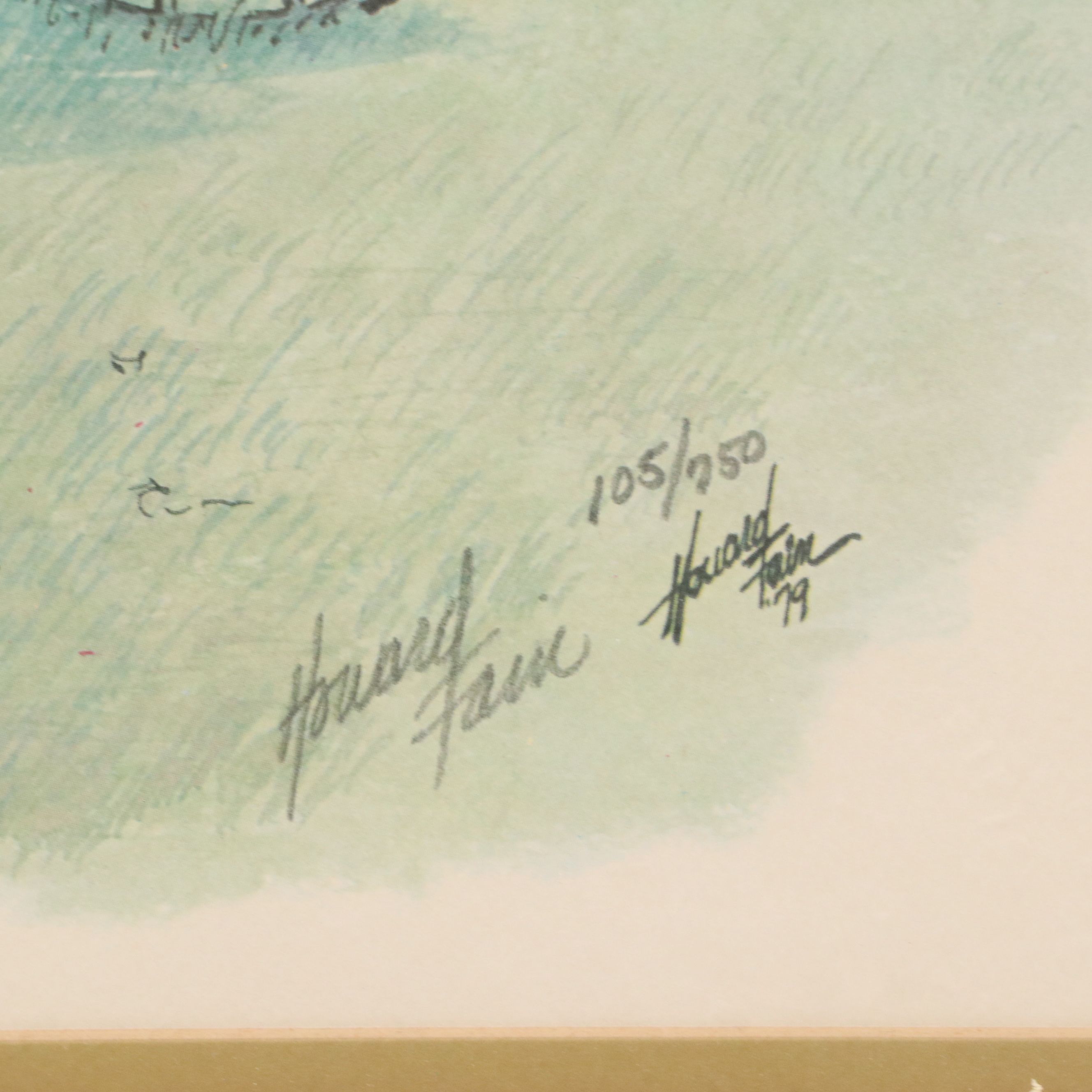 Howard Fain Offset Lithograph "Pioneer Wheels of Progress," 1979