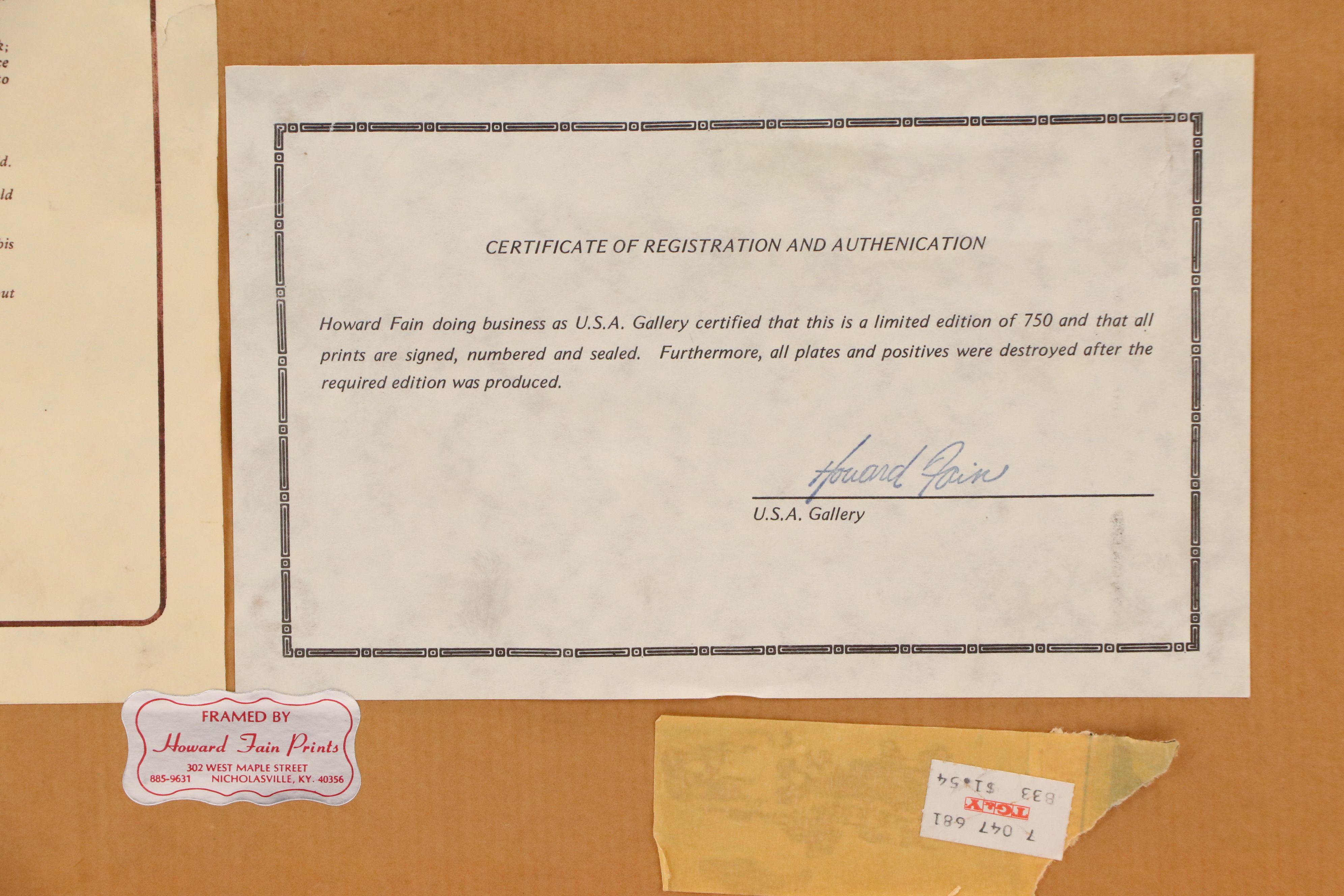 Howard Fain Offset Lithograph "Pioneer Wheels of Progress," 1979