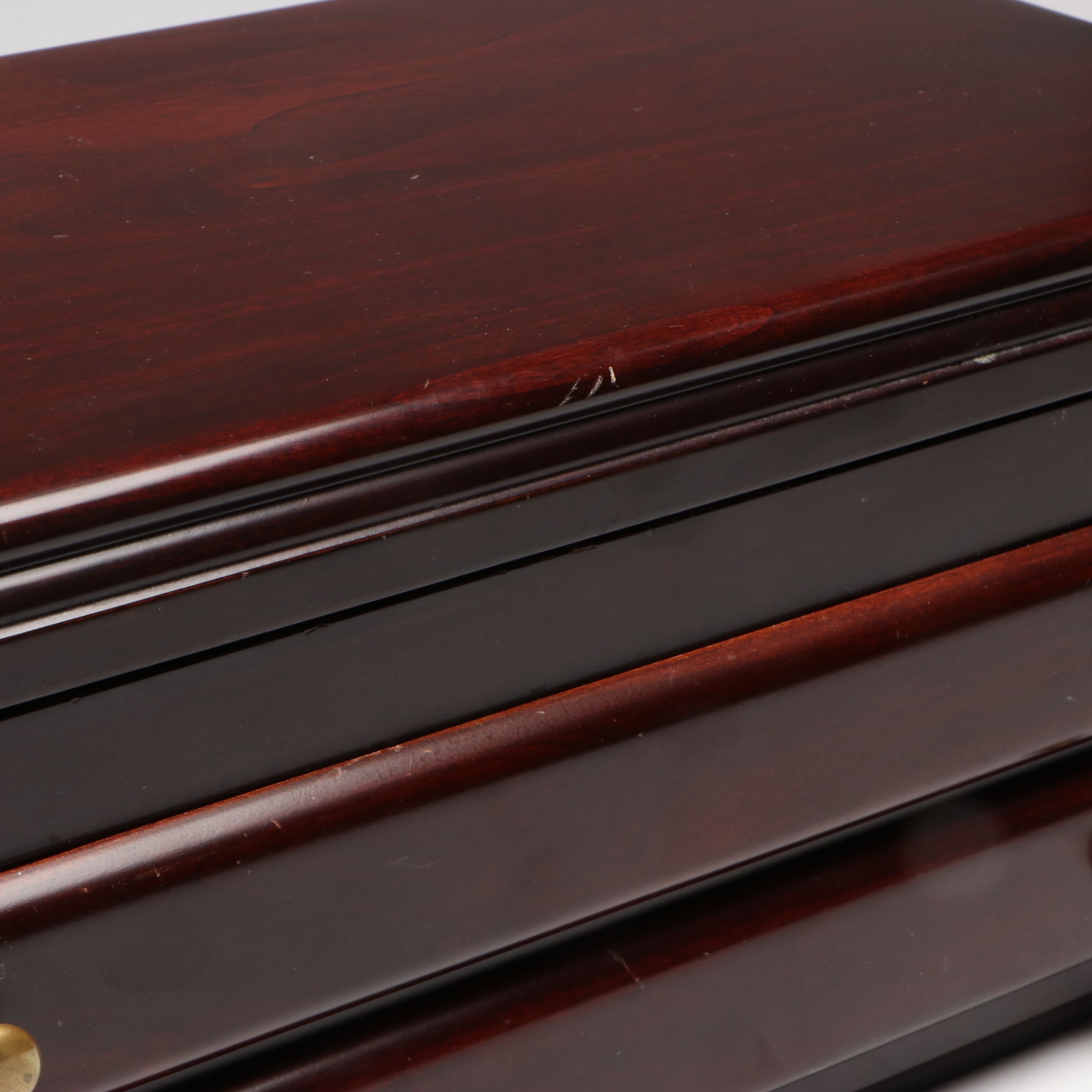 Eureka Manufacturing Co. Velveteen Lined Wooden Jewelry Box