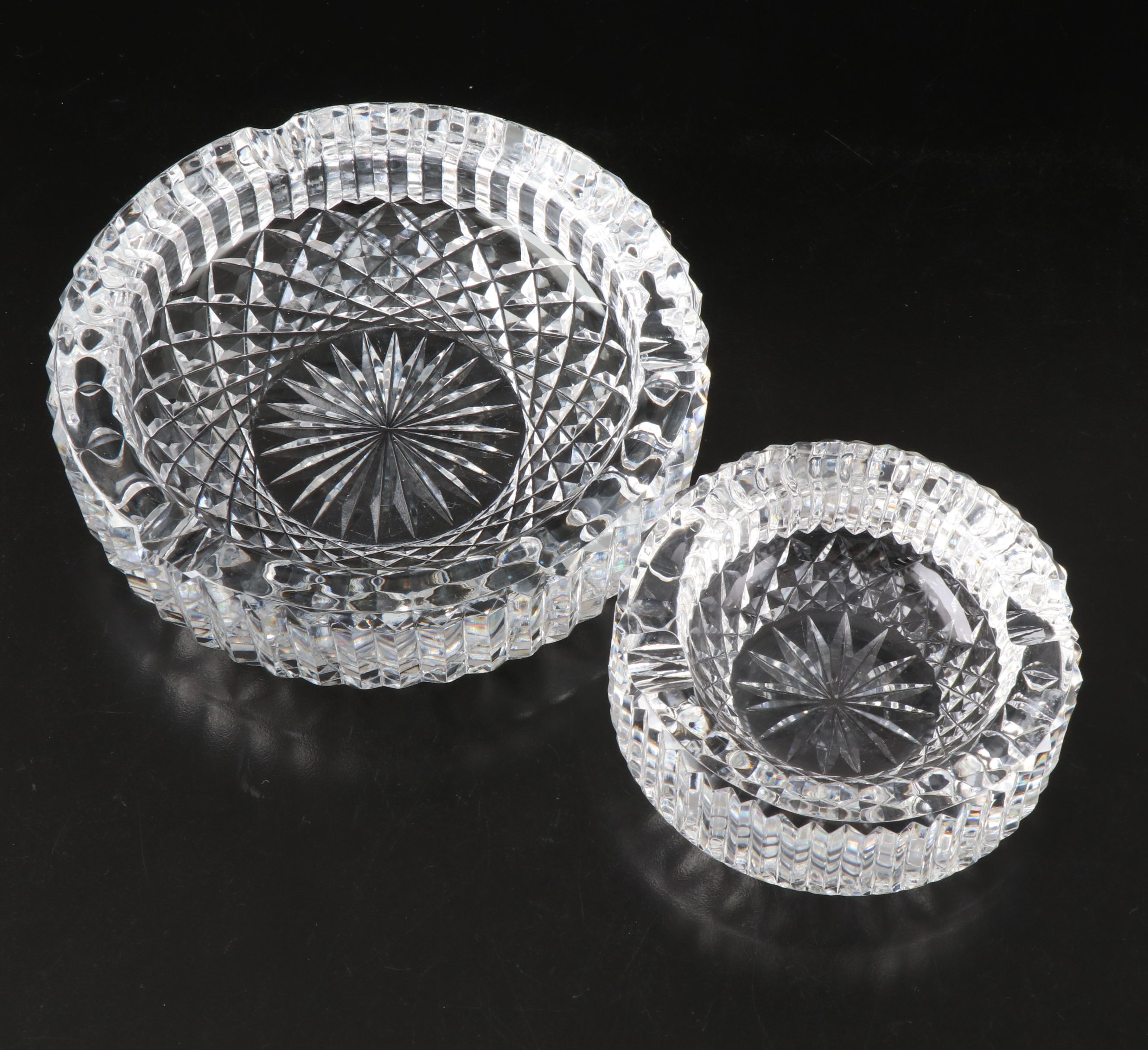 Waterford Crystal "Colleen" and "Maeve" Ashtrays