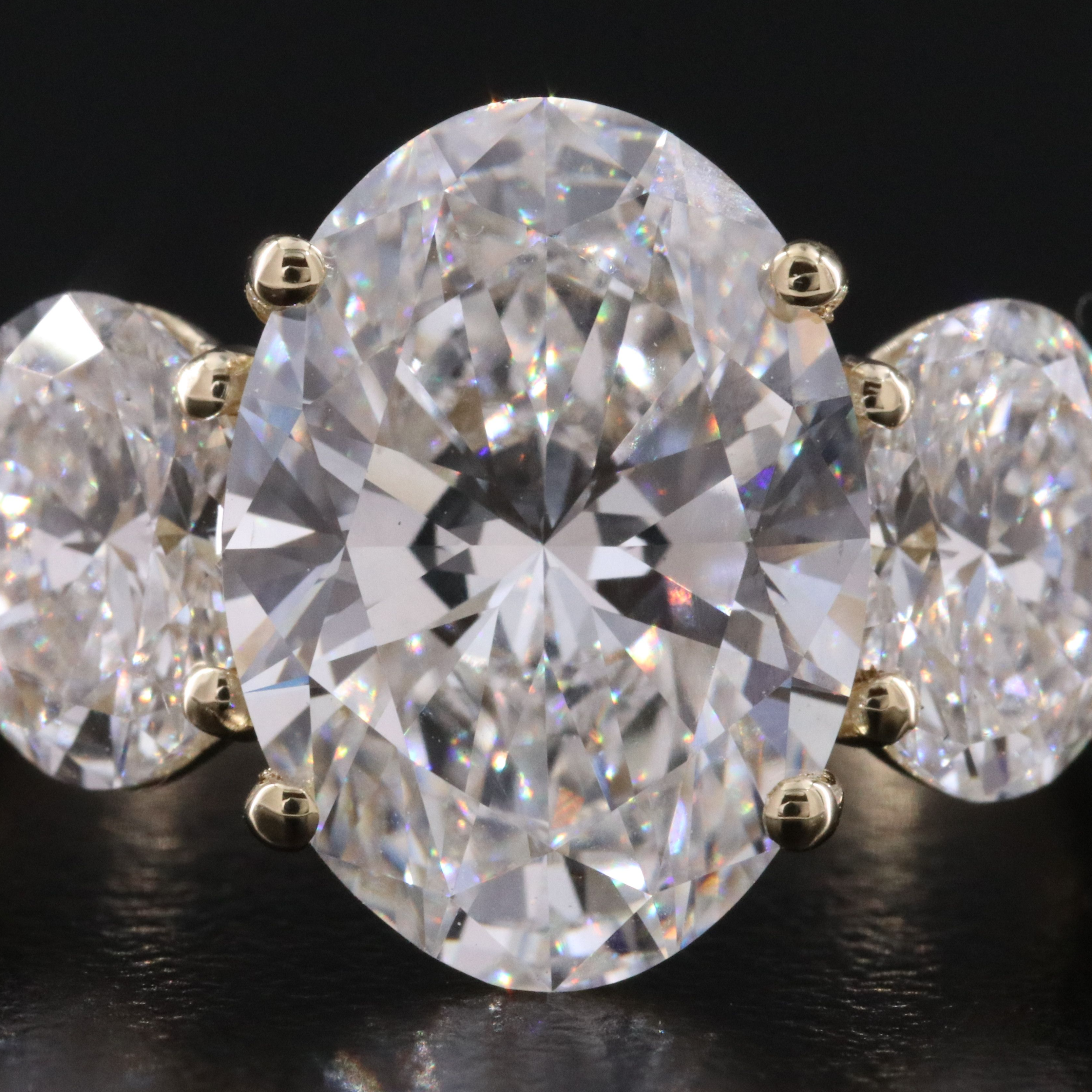 14K 7.04 CTW Lab Grown Diamond Three Stone Ring with IGI Reports