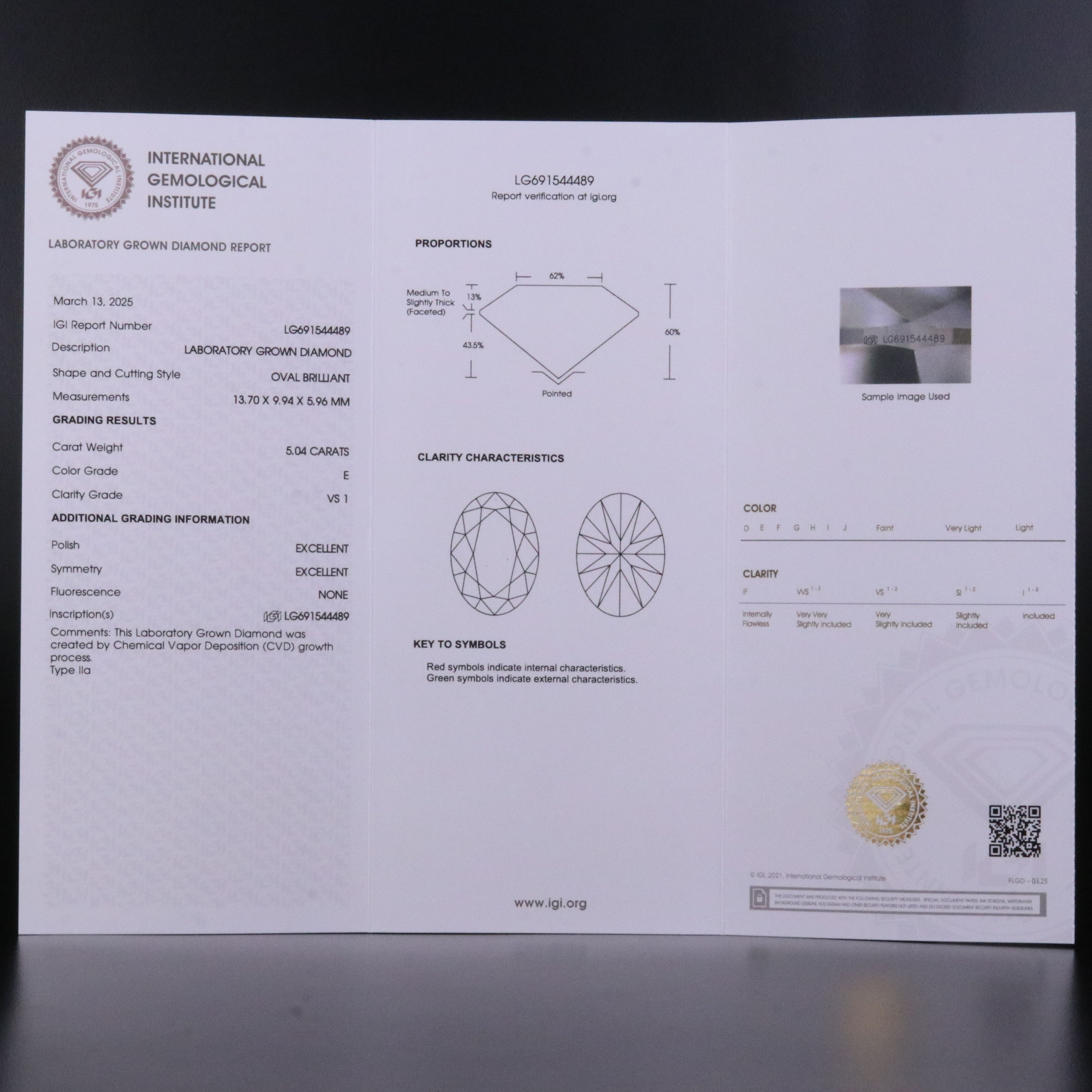 14K 7.04 CTW Lab Grown Diamond Three Stone Ring with IGI Reports