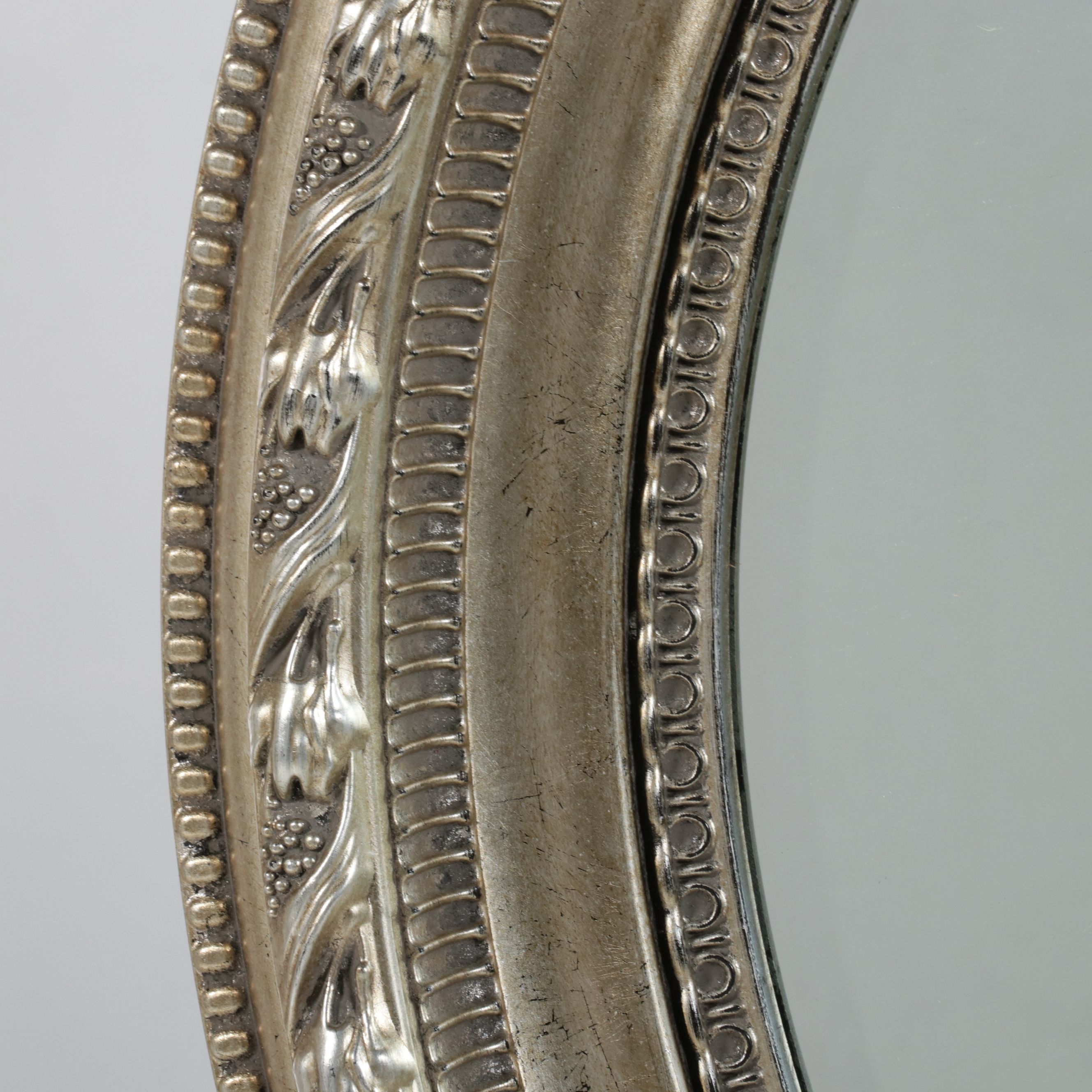 Contemporary Empire Style Round Silver-Gilt Beveled Wall Mirror, 21st Century