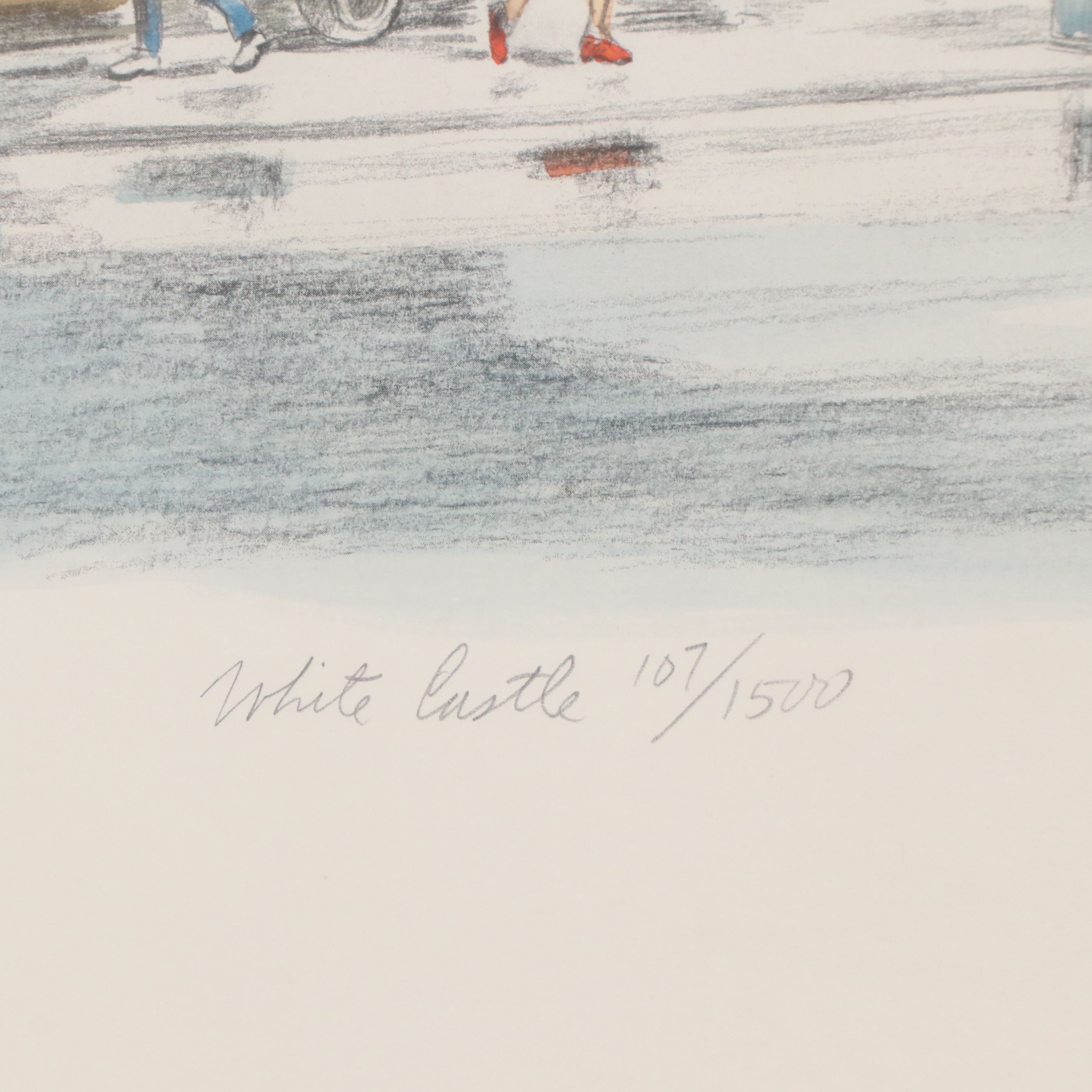 Floyd Berg Offset Hand-Colored Lithograph "White Castle"