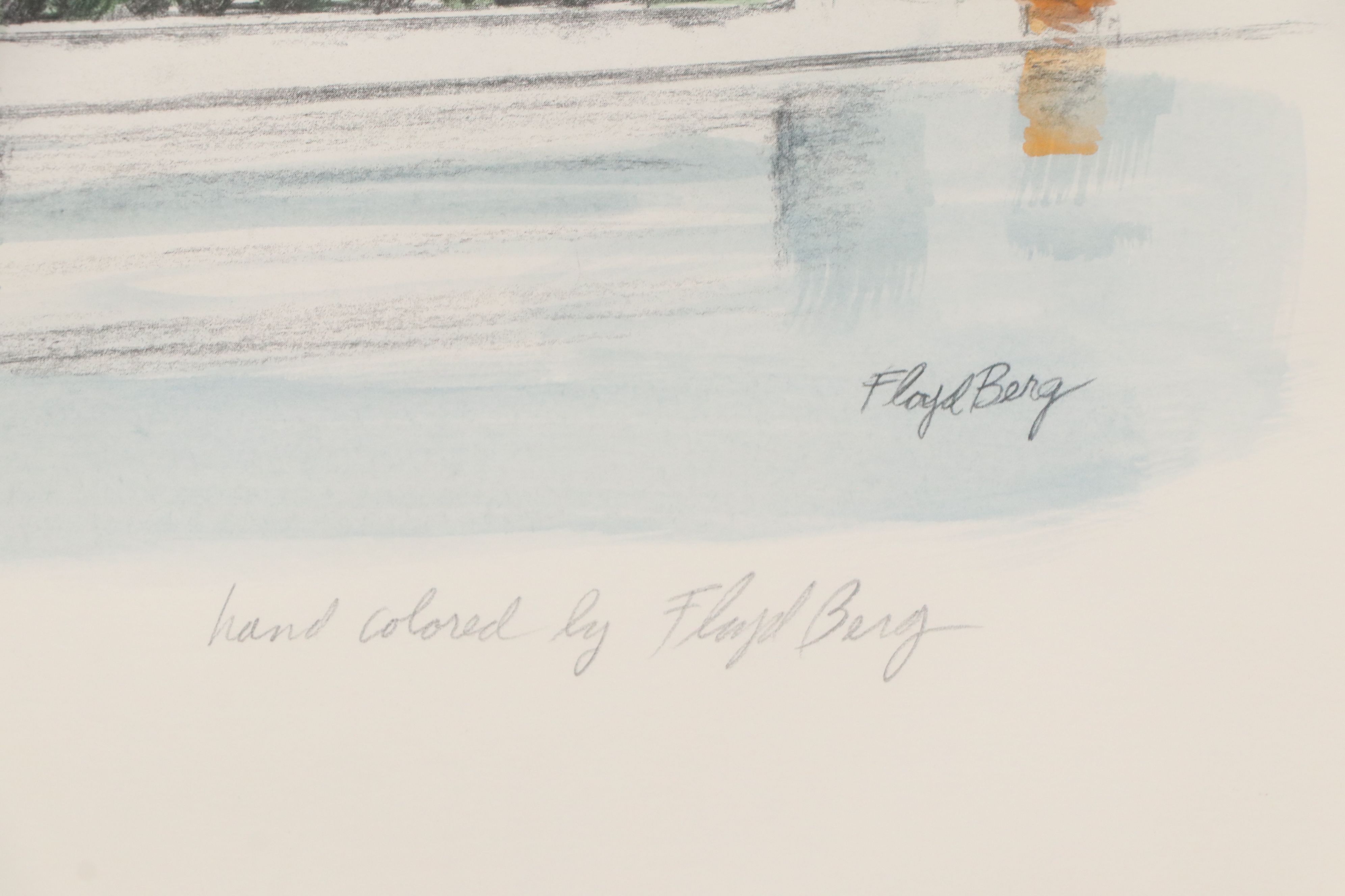 Floyd Berg Offset Hand-Colored Lithograph "White Castle"