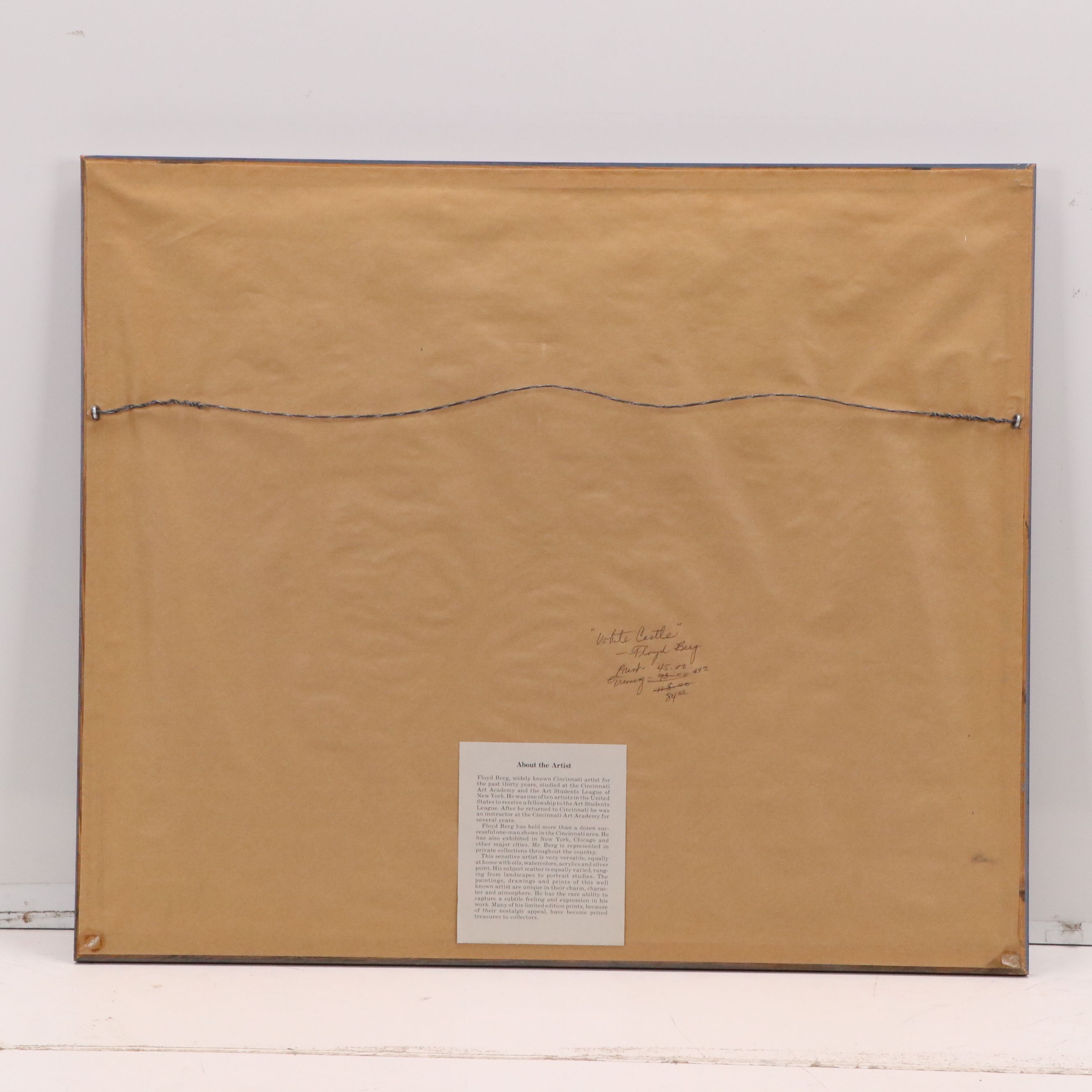 Floyd Berg Offset Hand-Colored Lithograph "White Castle"