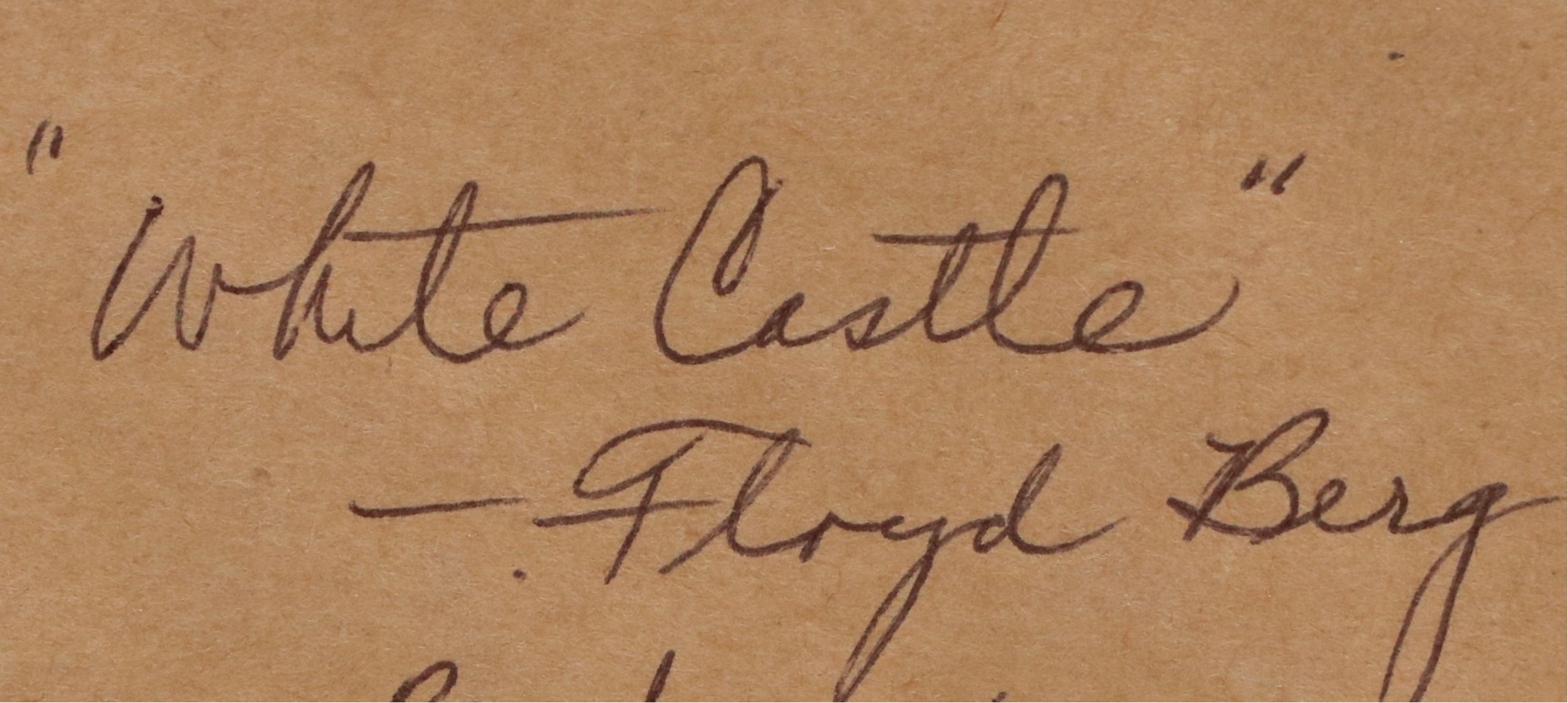 Floyd Berg Offset Hand-Colored Lithograph "White Castle"