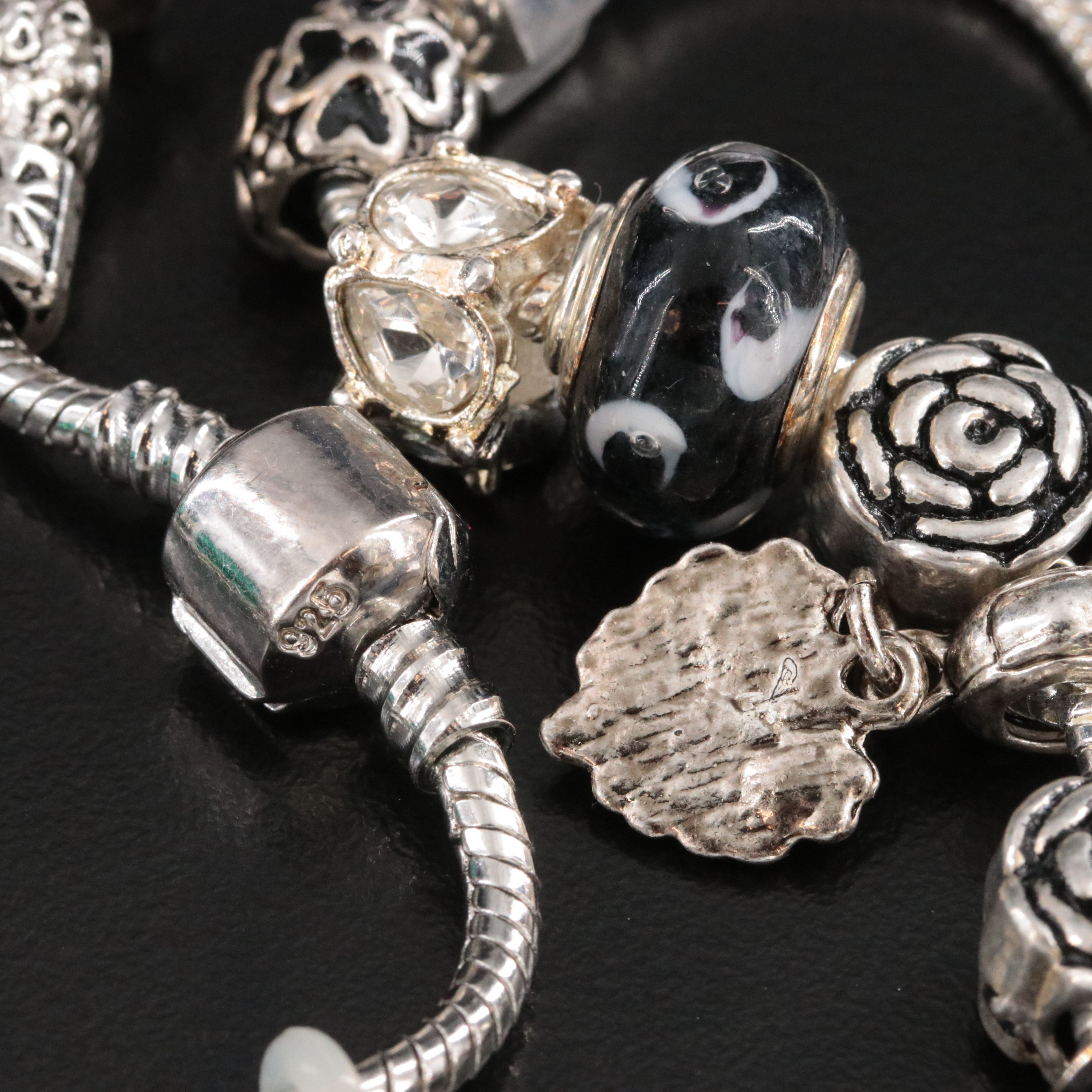 Bracelet Collection Featuring Beads Including Glass, Enamel and CZ