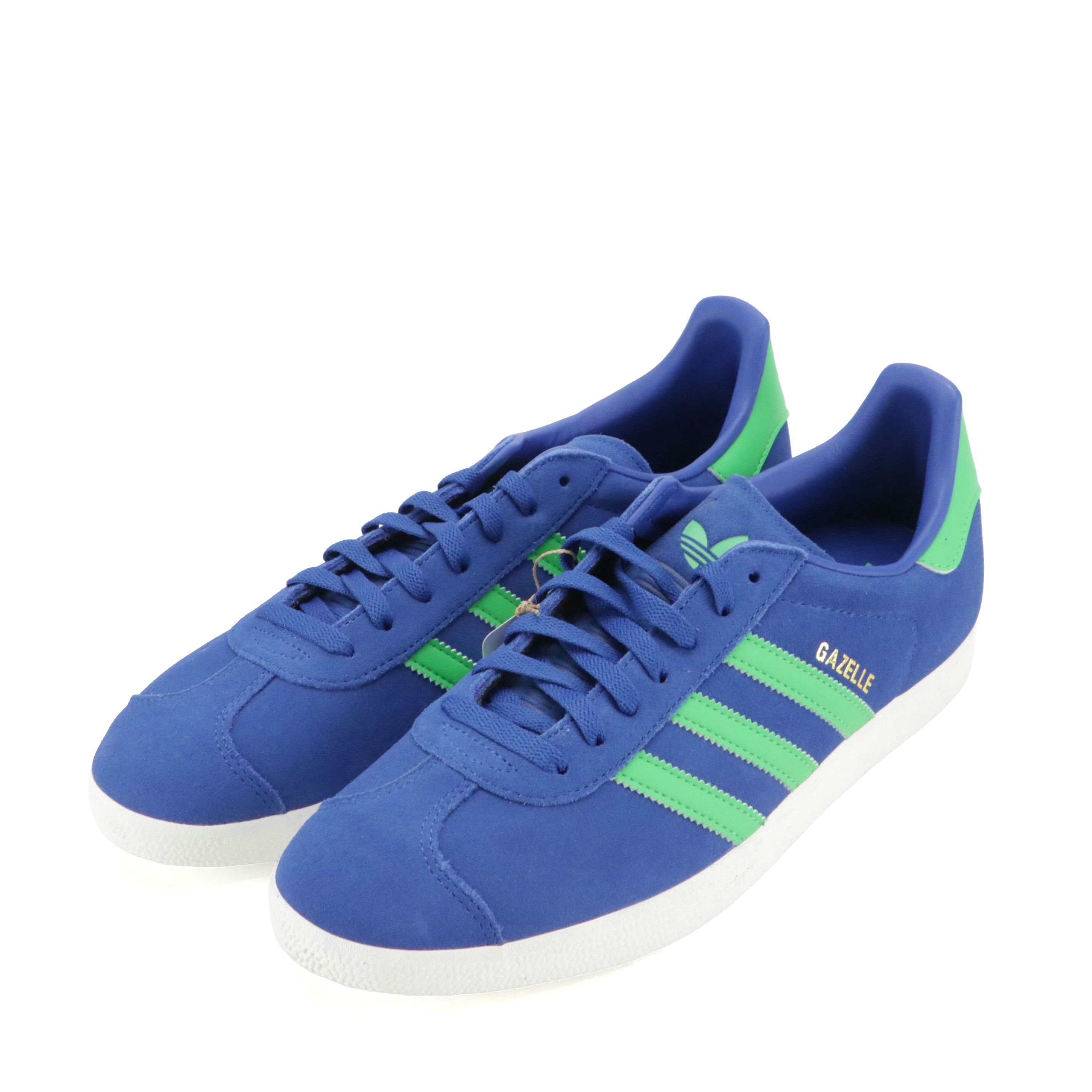 Men's Adidas Gazelle Sneakers in Royal Blue/Energy Green W/ Box & Retail Tag