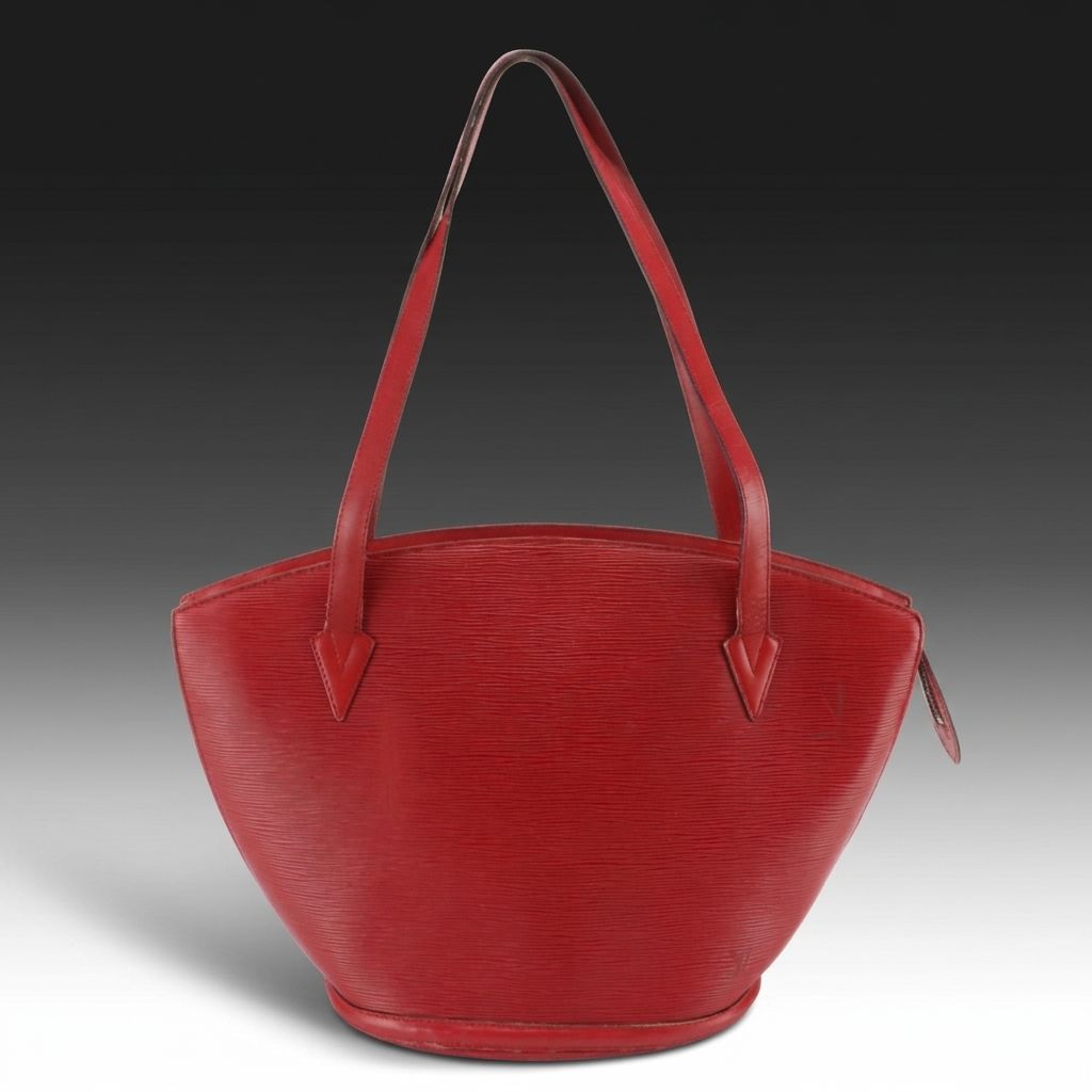 Louis Vuitton Saint Jacques GM Shoulder Bag in Red Epi and Smooth Leather