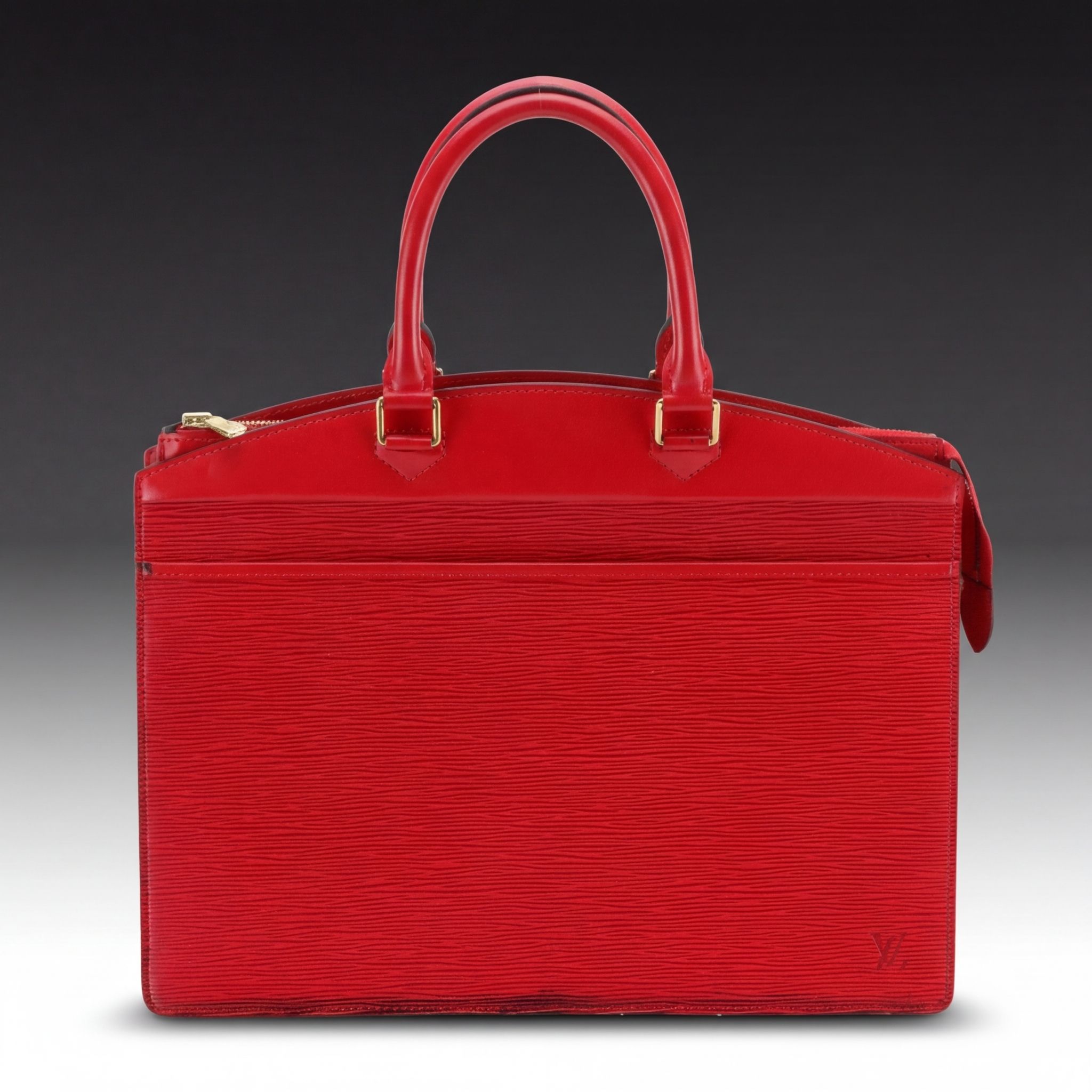Louis Vuitton Riviera Handbag in Red Epi and Smooth Leather