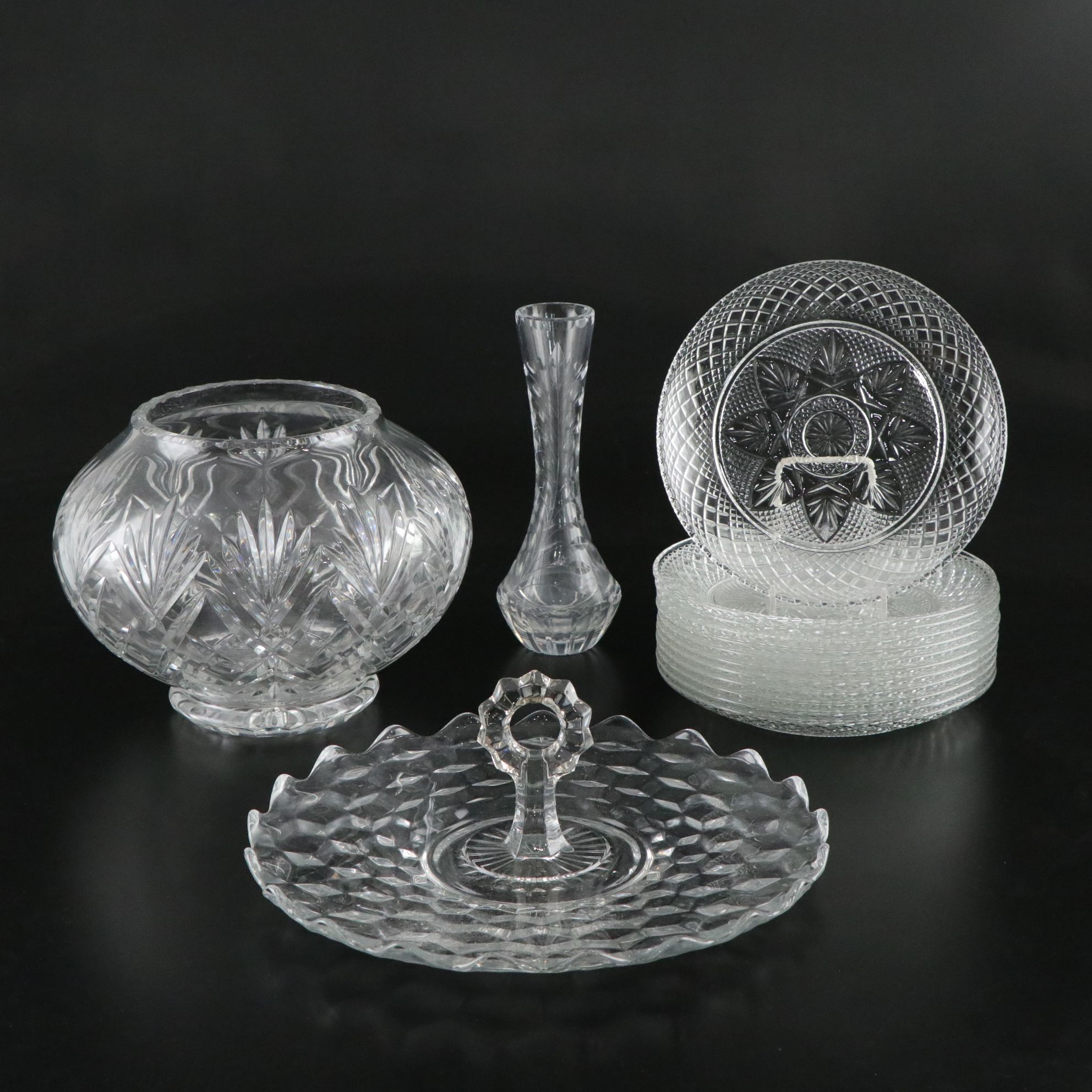 Doulton Crystal Rose Bowl with Fostoria Serving Platter, Cristal D'Arques & More