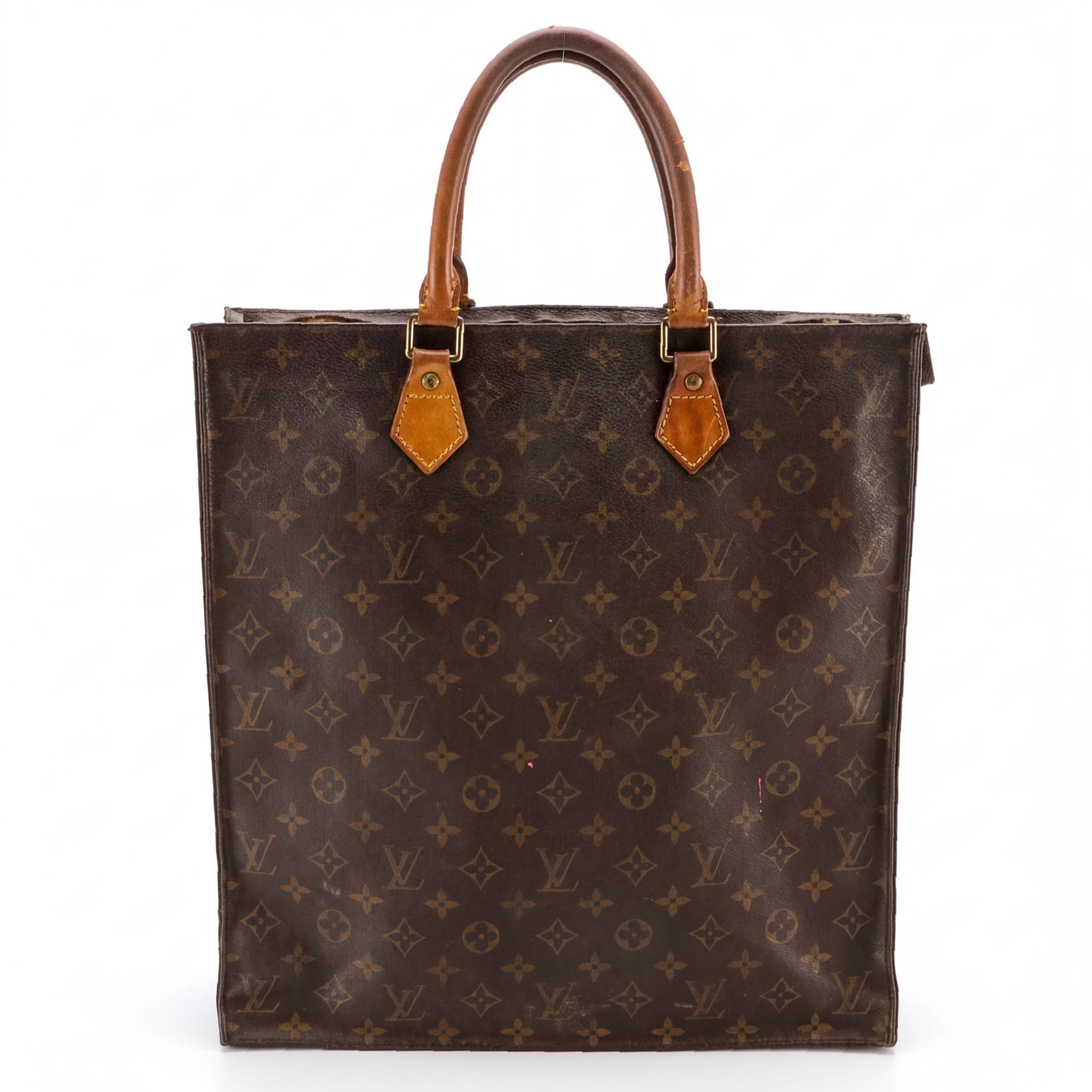 Louis Vuitton Sac Plat in Monogram Canvas and Vachetta Leather