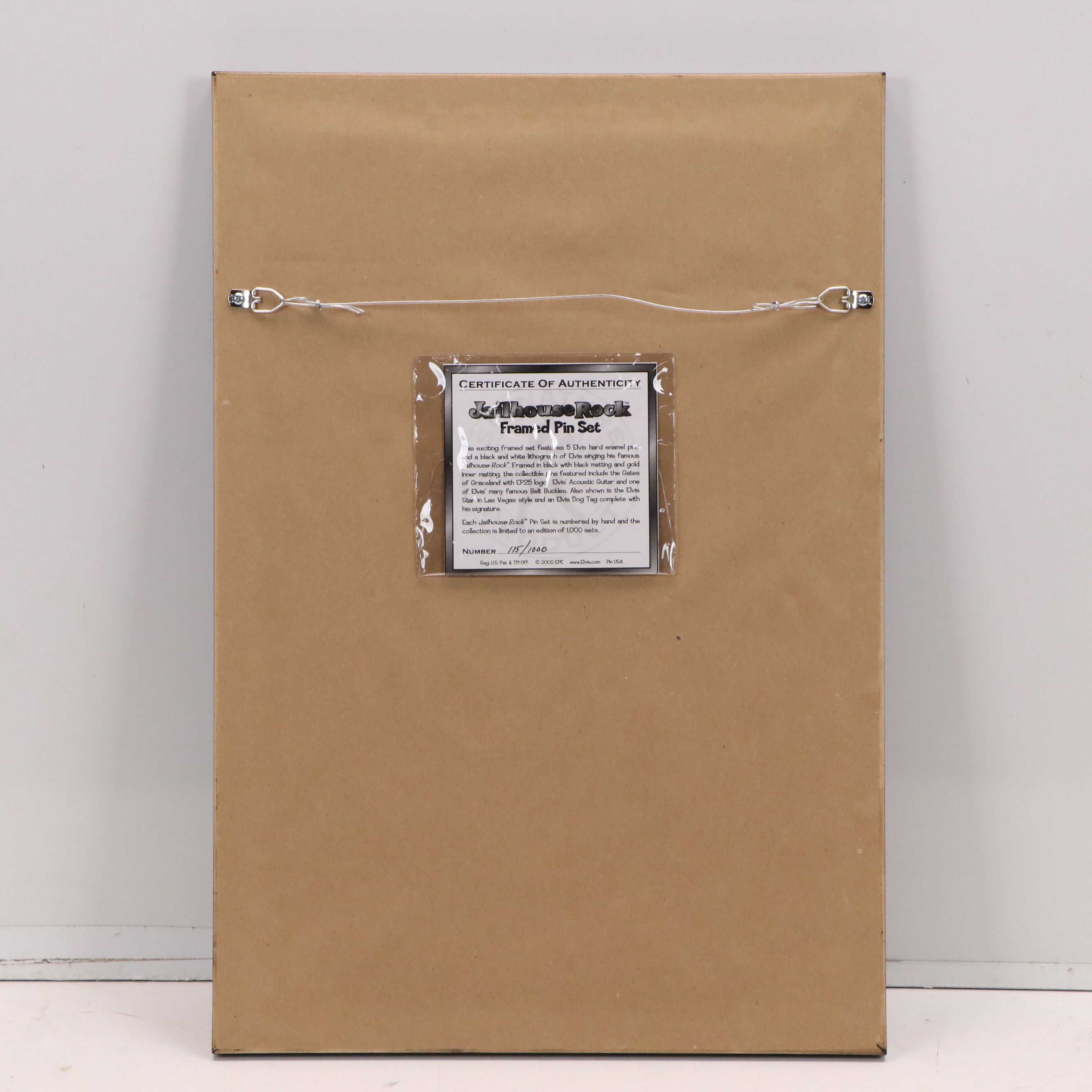 "Jailhouse Rock" Elvis Themed Enamel Pin Set with Print, 2002