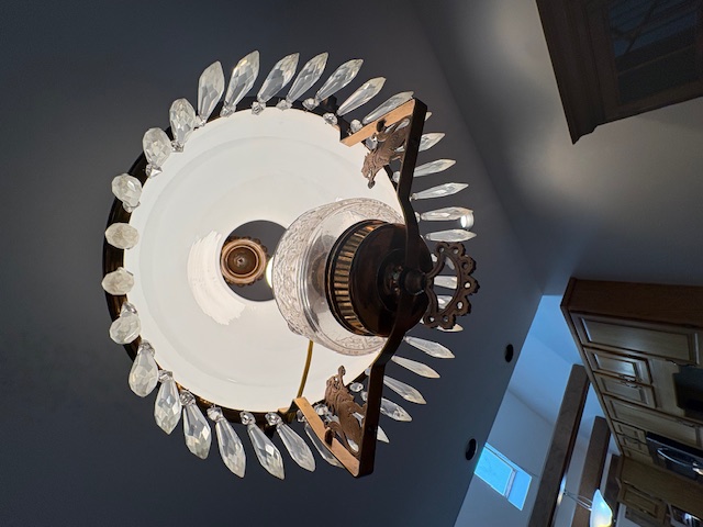 Victorian Style Milk Glass Parlor Pendant Lamp