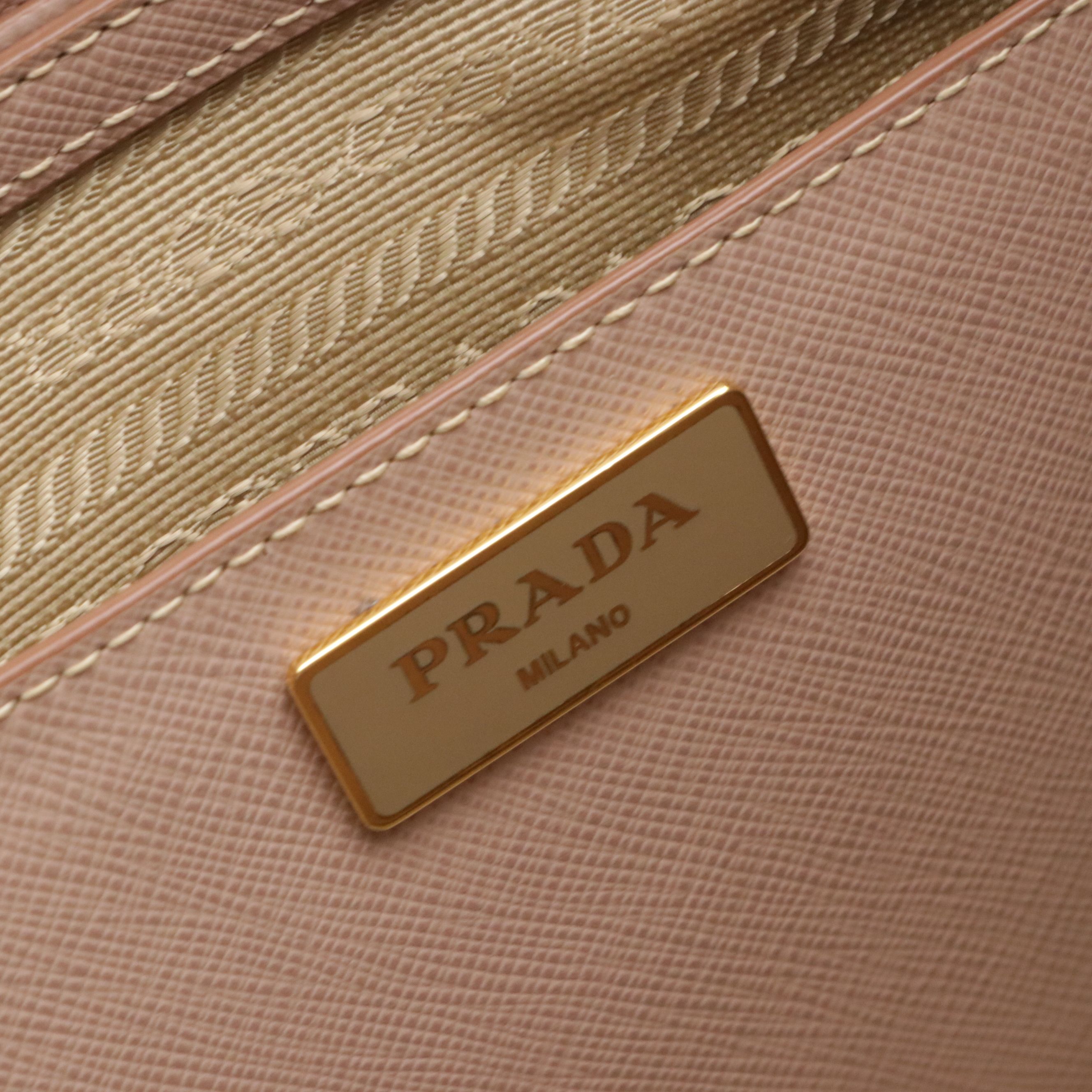 Prada Medium Double Zip Galleria Two-Way Tote Bag in Blush Pink Saffiano Leather