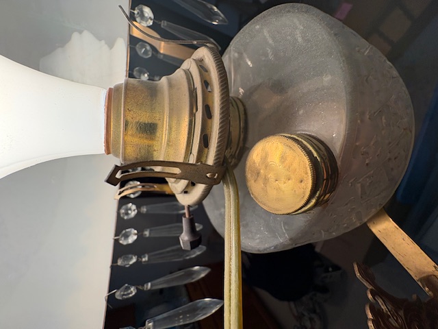 Victorian Style Milk Glass Parlor Pendant Lamp