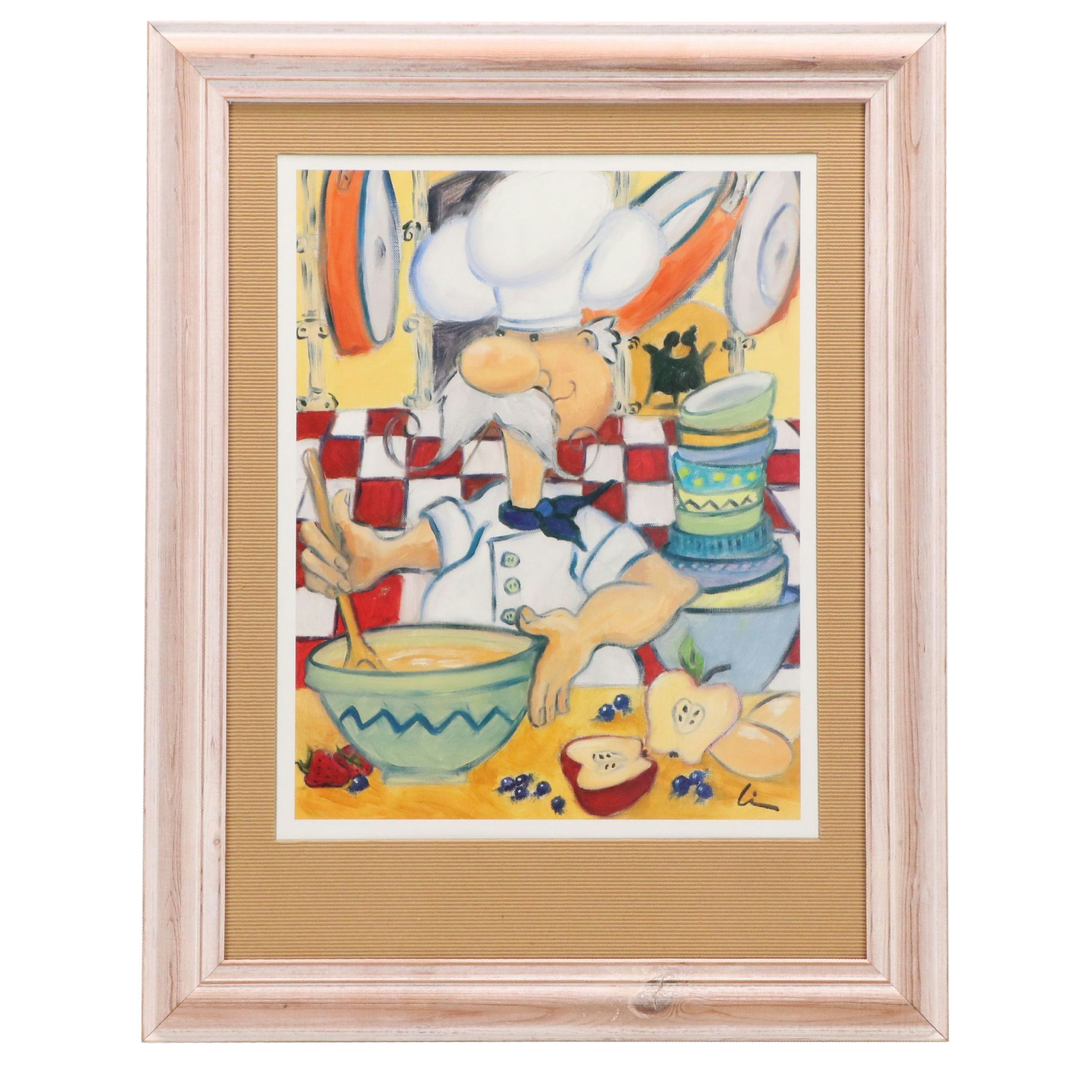 Offset Lithograph of Cartoon Chef, 21st Century
