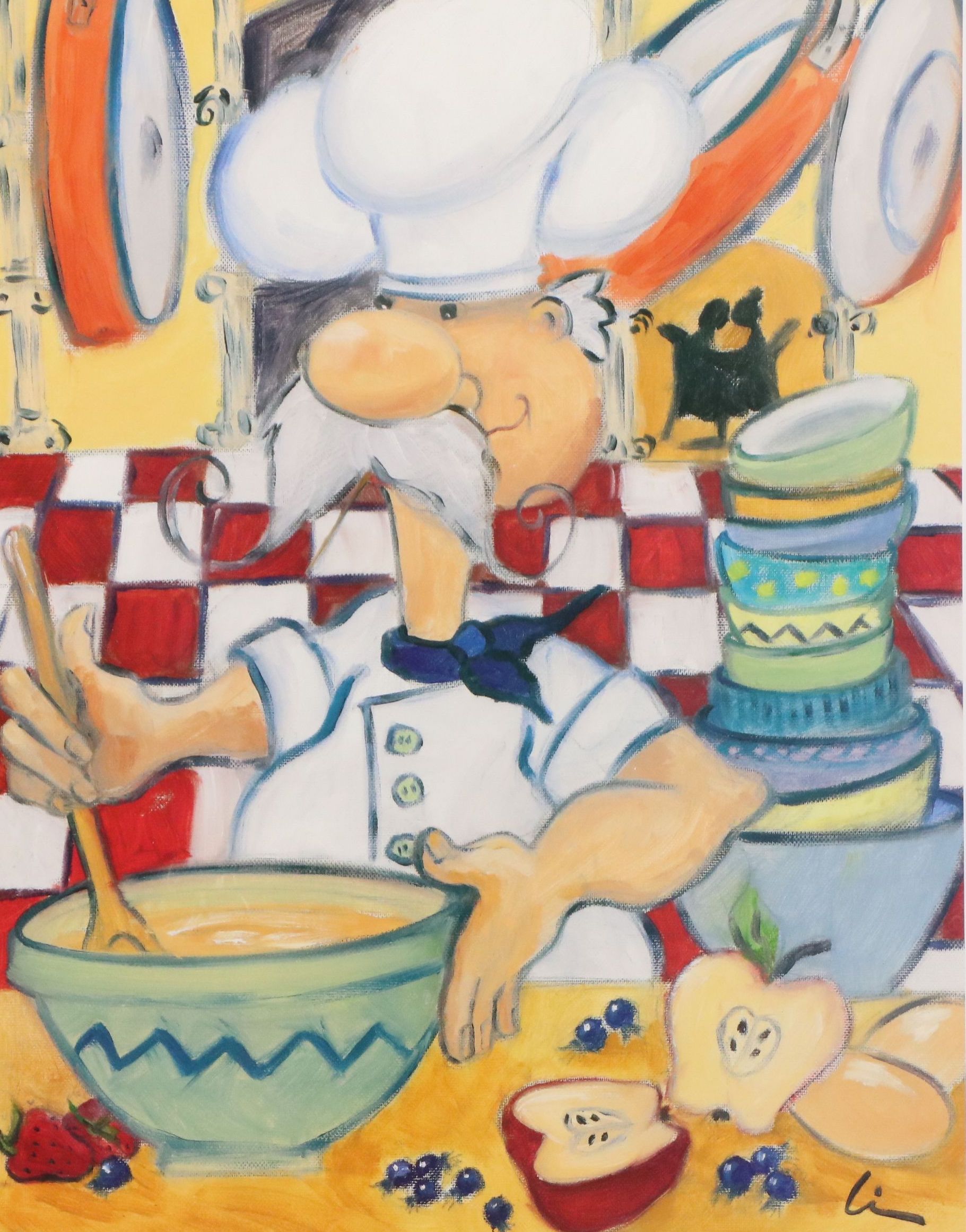 Offset Lithograph of Cartoon Chef, 21st Century