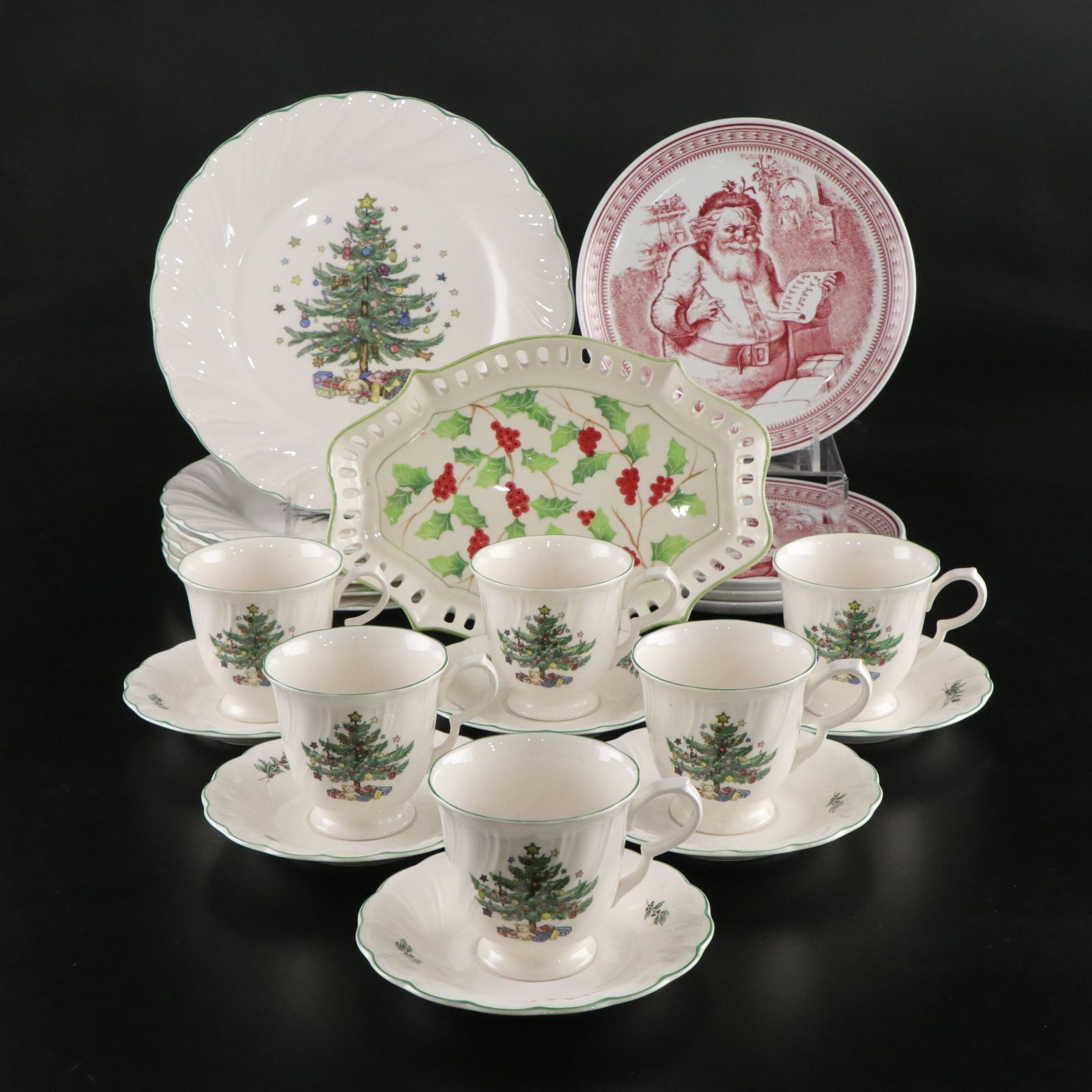 Nikko "Happy Holidays" Dinnerware with Spode "Saint Nick" and Andrea by Sadek