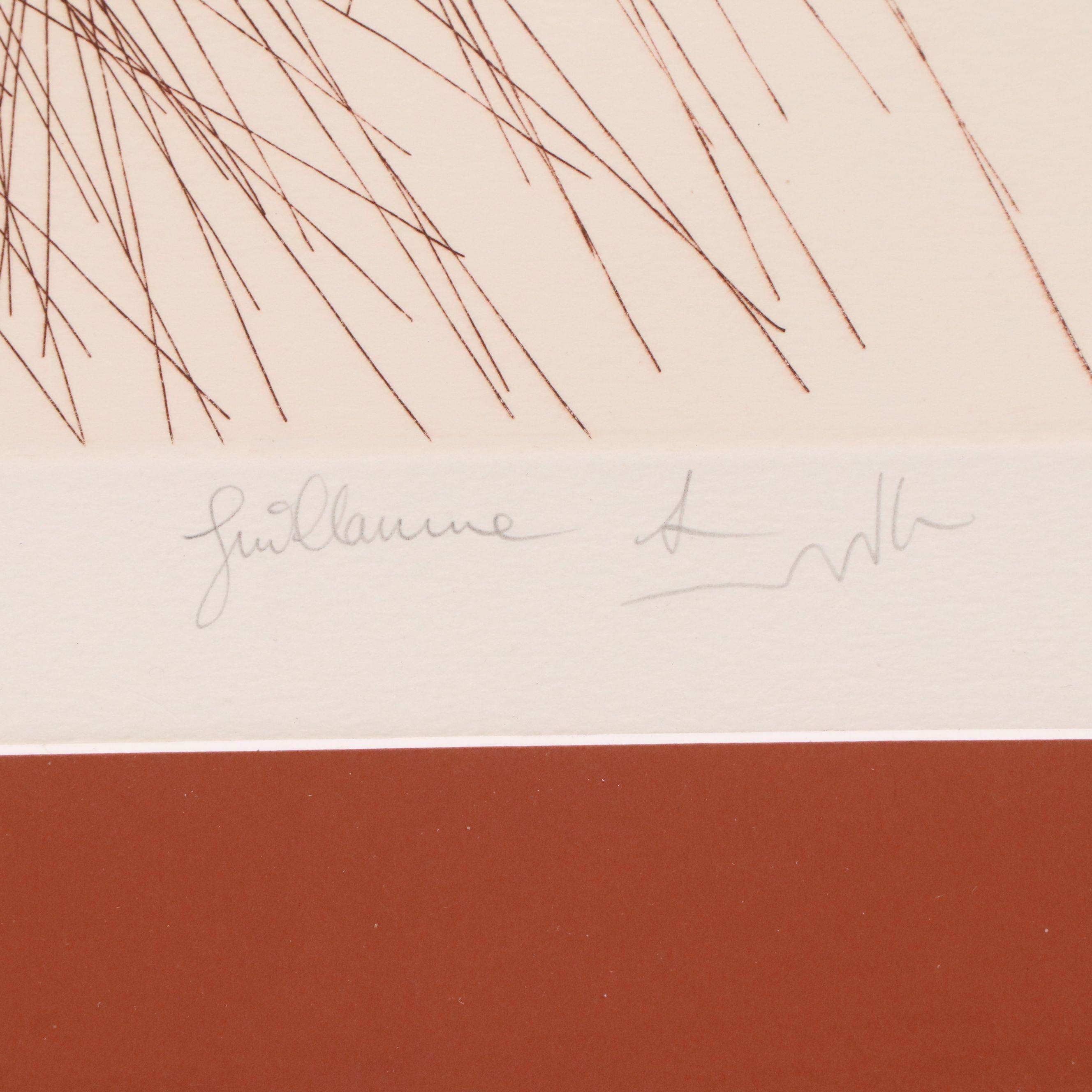 Guillaume Azoulay Etching "The Last Furlong," 1980s