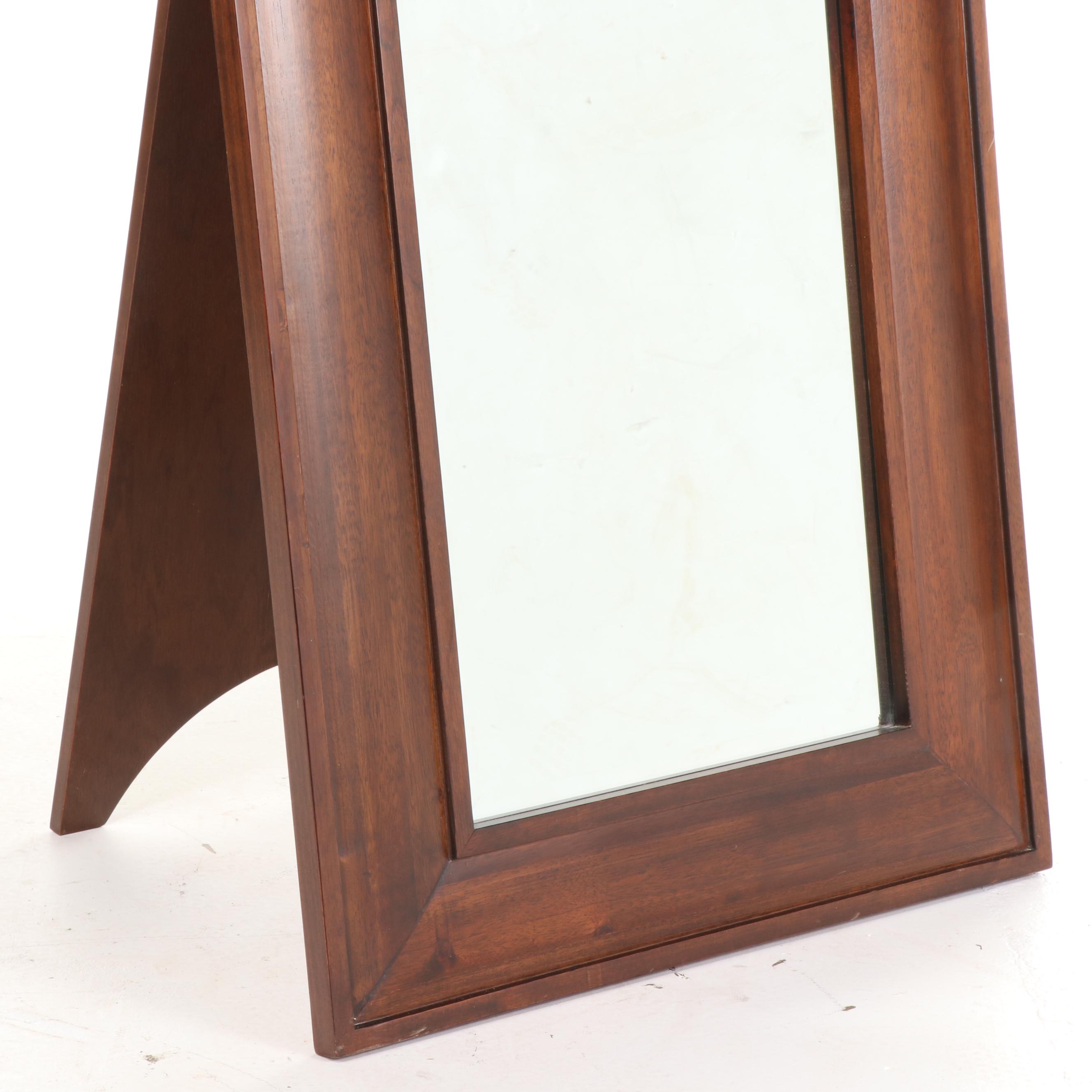 Pottery Barn "Java" Hardwood Easel-Back Standing Mirror