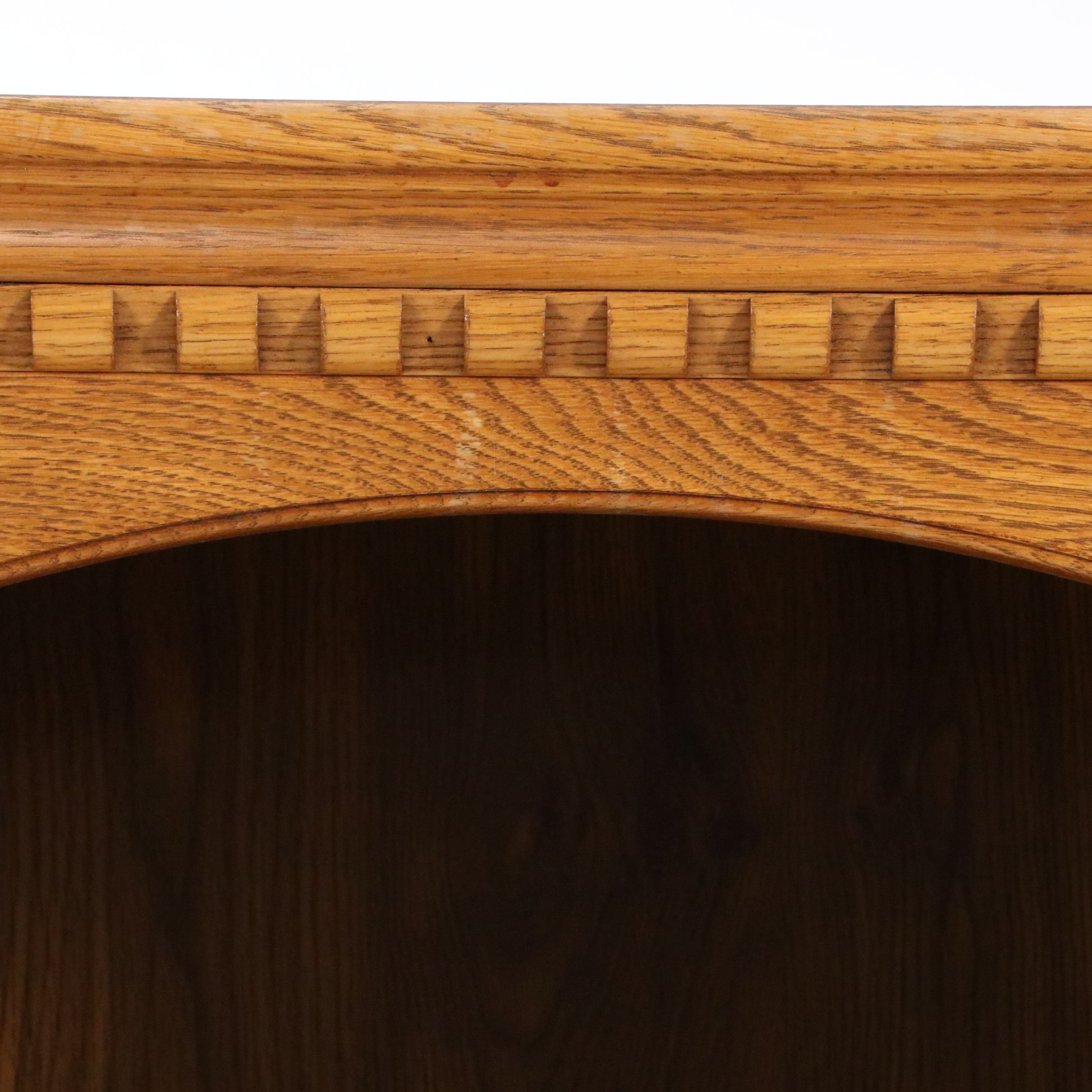 Pair of Oak Media Cabinets with Drop-Front Desk Compartments, Late 20th Century