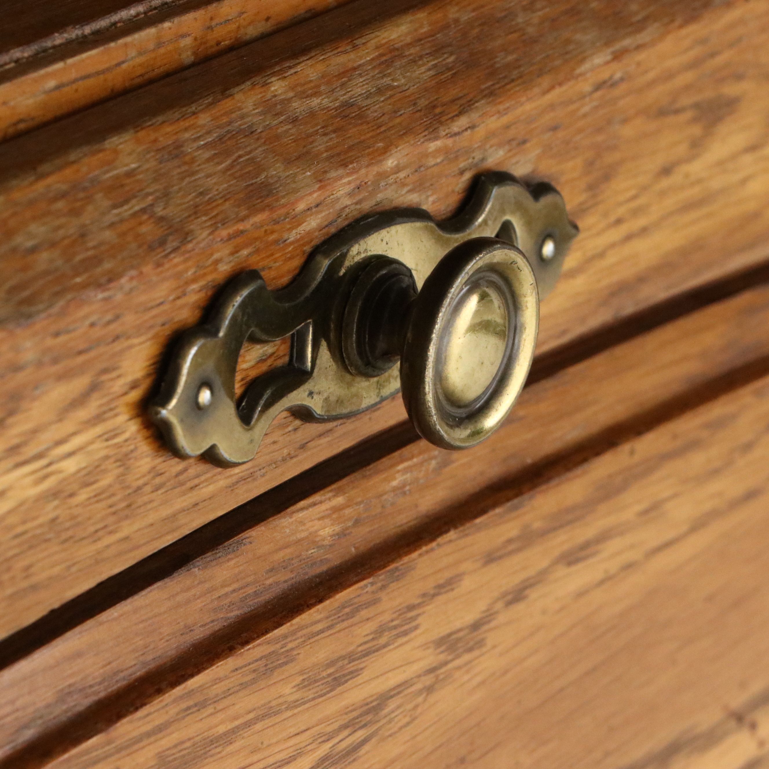 Pair of Oak Media Cabinets with Drop-Front Desk Compartments, Late 20th Century