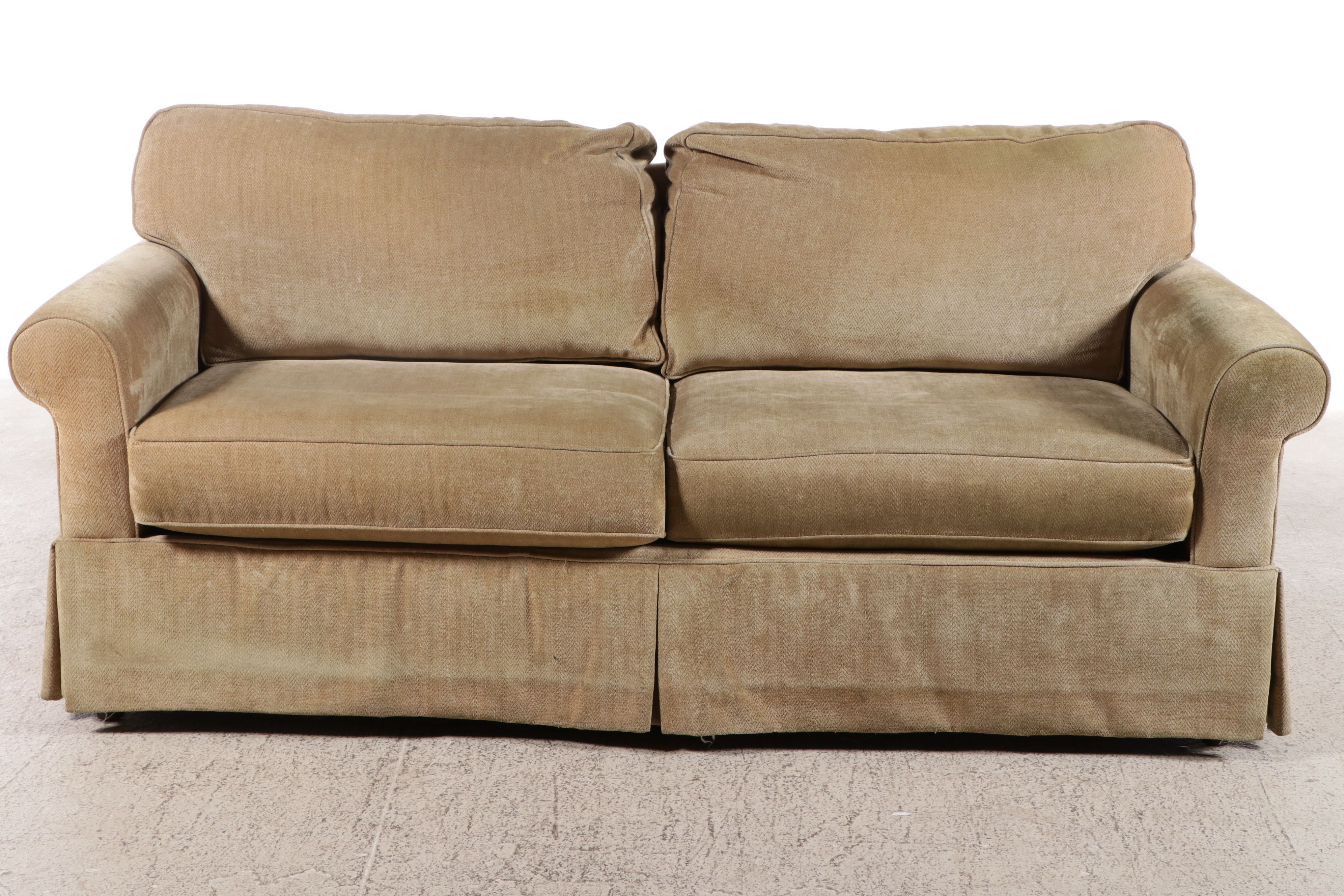 Broyhill Herringbone Pattern Upholstered Sofa