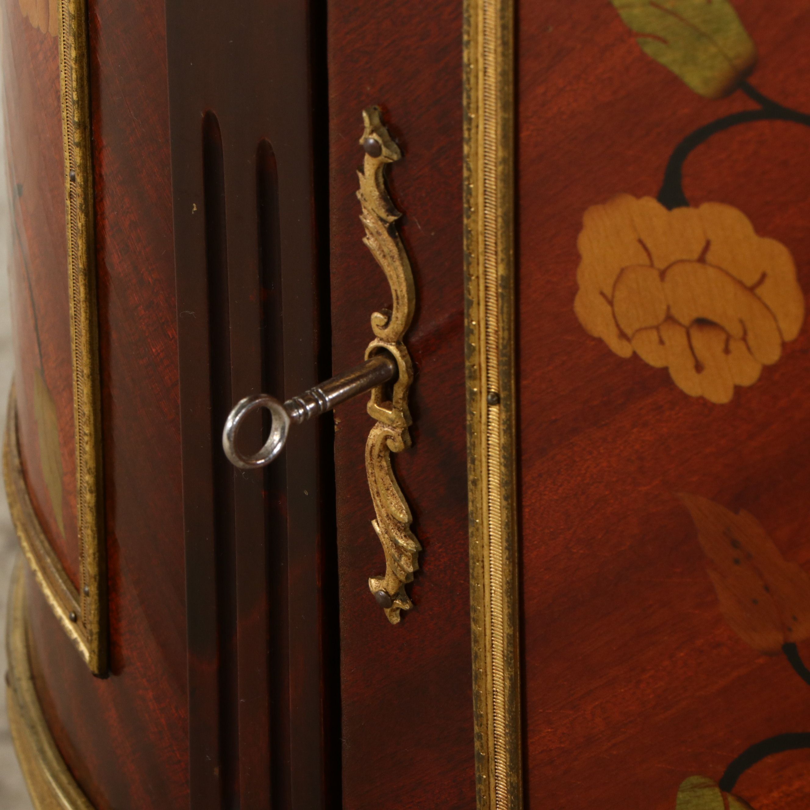 Spanish Neoclassical Style Marquetry Commode with Marble Top