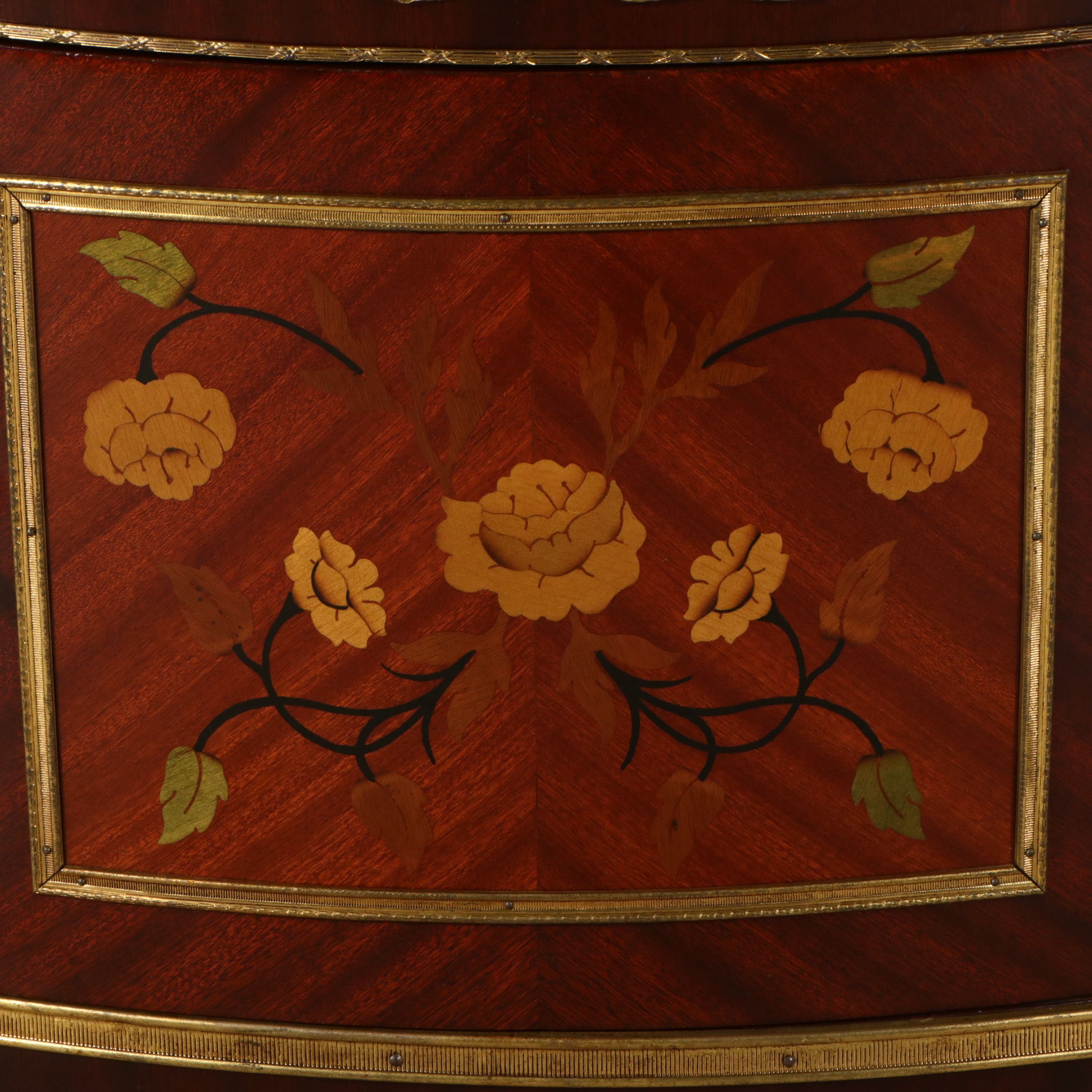 Spanish Neoclassical Style Marquetry Commode with Marble Top