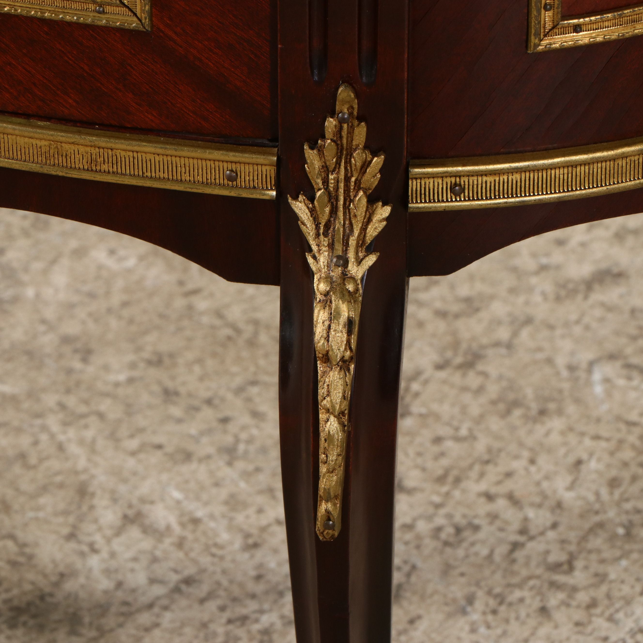 Spanish Neoclassical Style Marquetry Commode with Marble Top