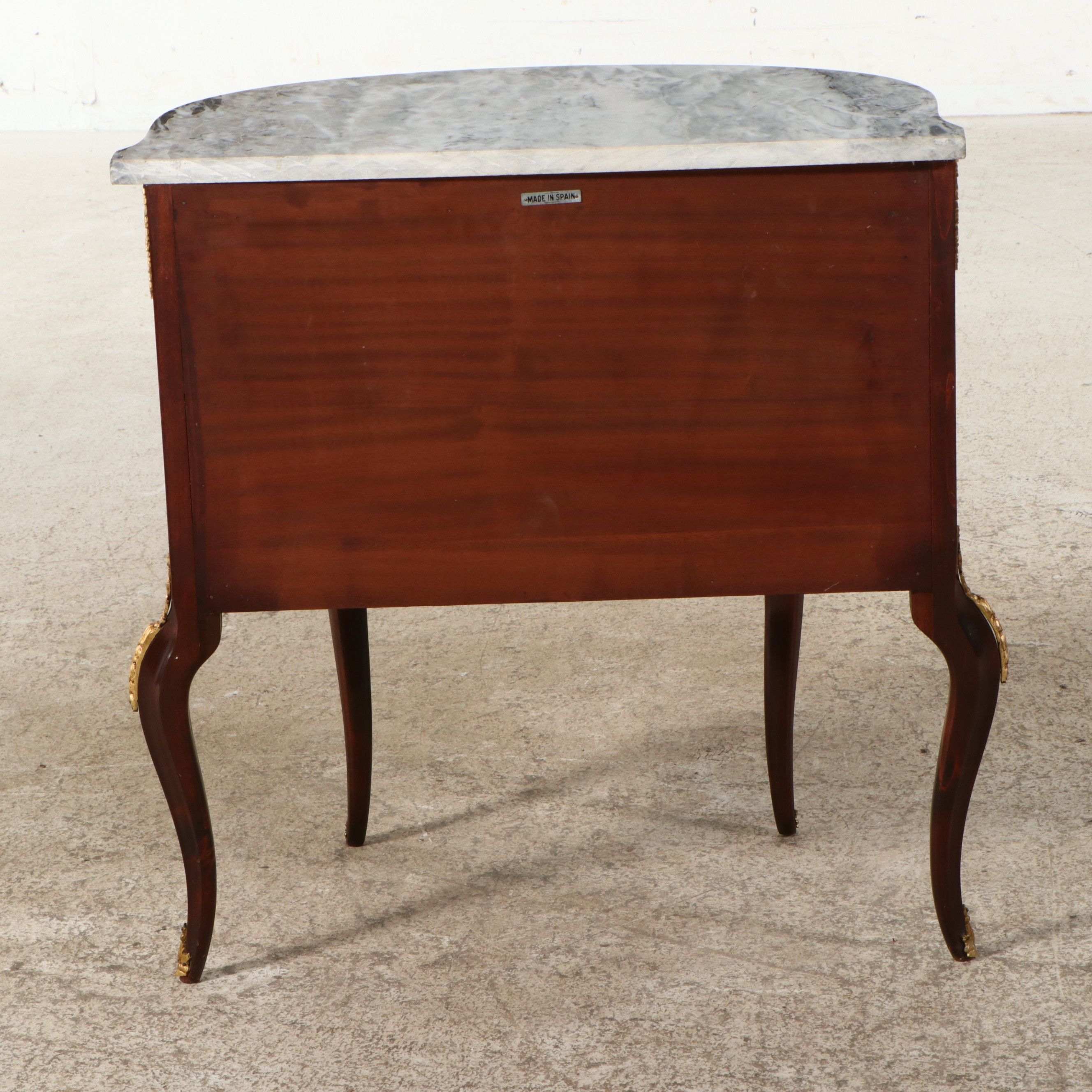 Spanish Neoclassical Style Marquetry Commode with Marble Top