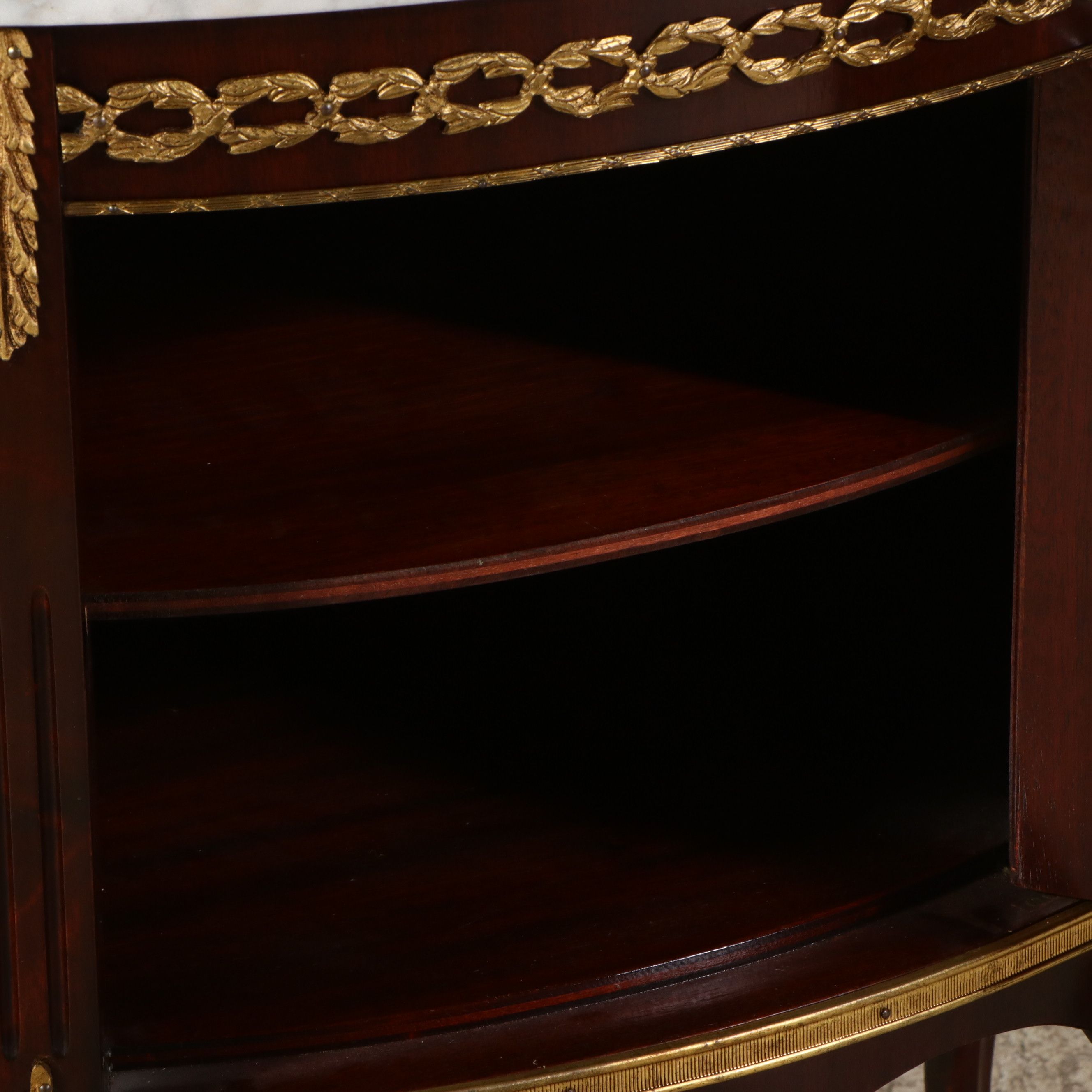 Spanish Neoclassical Style Marquetry Commode with Marble Top