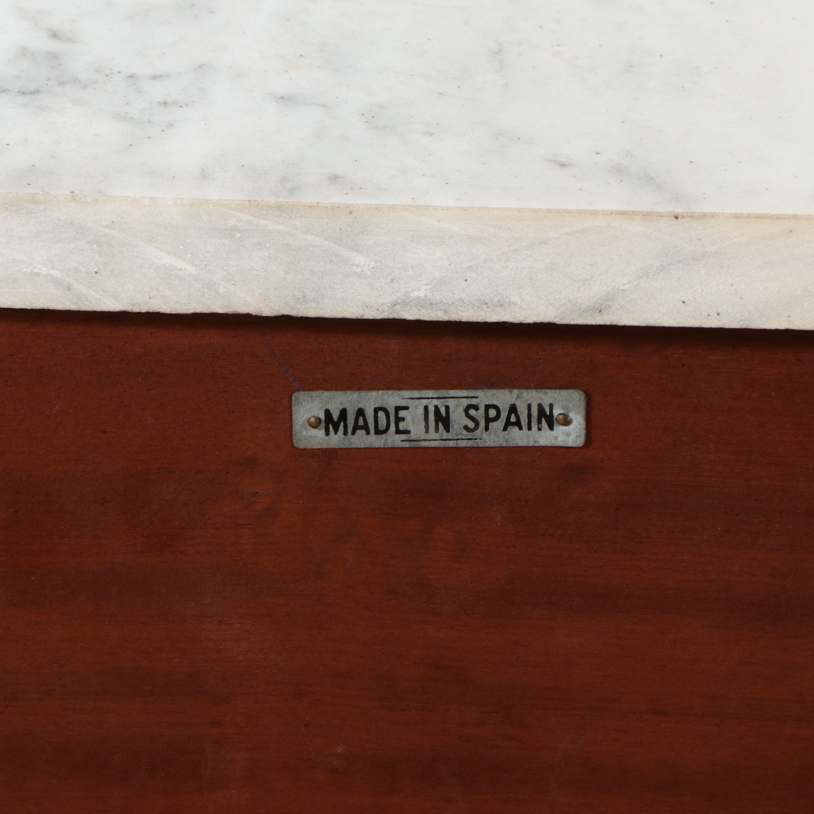 Spanish Neoclassical Style Marquetry Commode with Marble Top