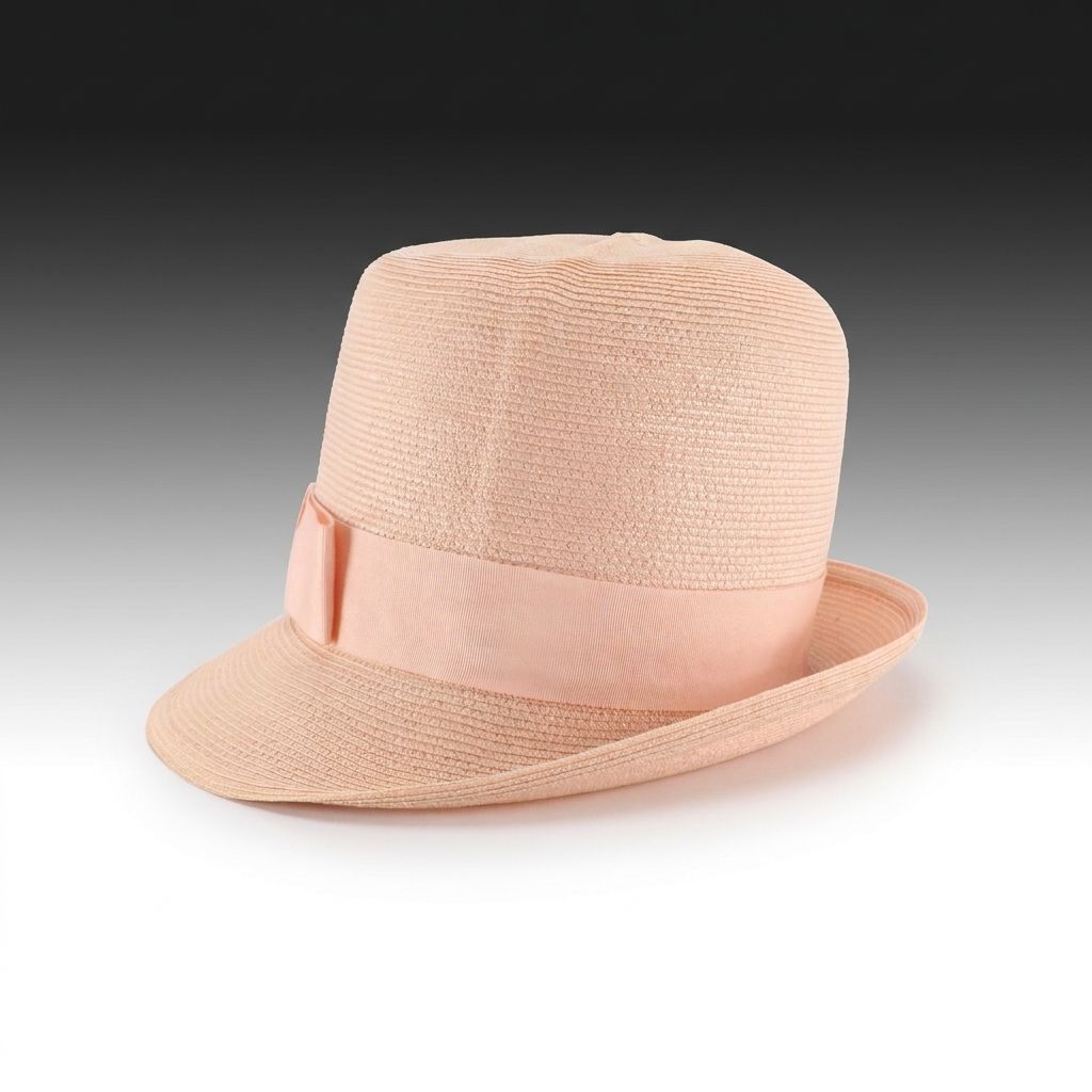 Side-Brim Cloche Hat in Woven Synthetic Straw with Hat Box